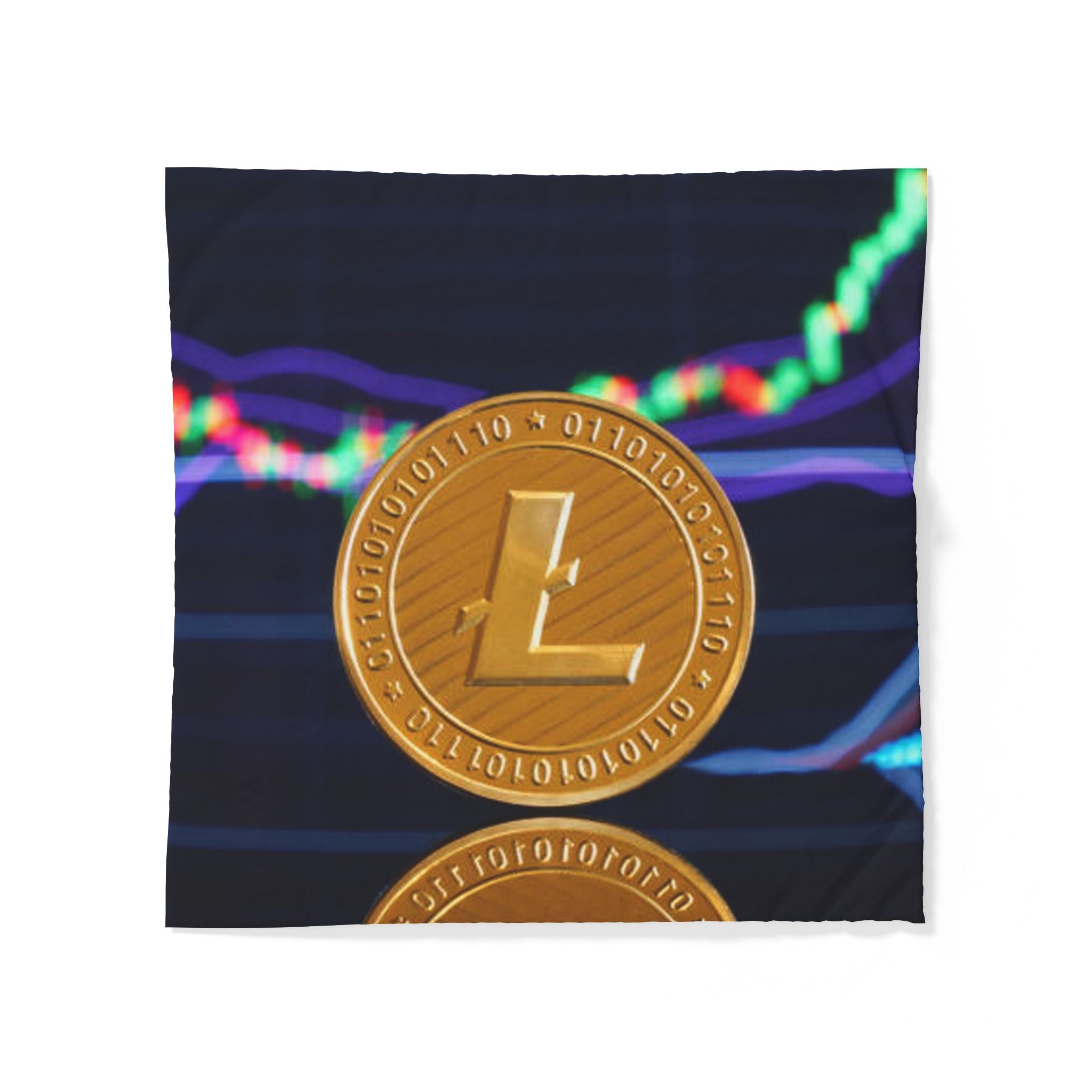 Litecoin Crypto Coin duvet cover | Cryptocurrency bedding, financial chart design