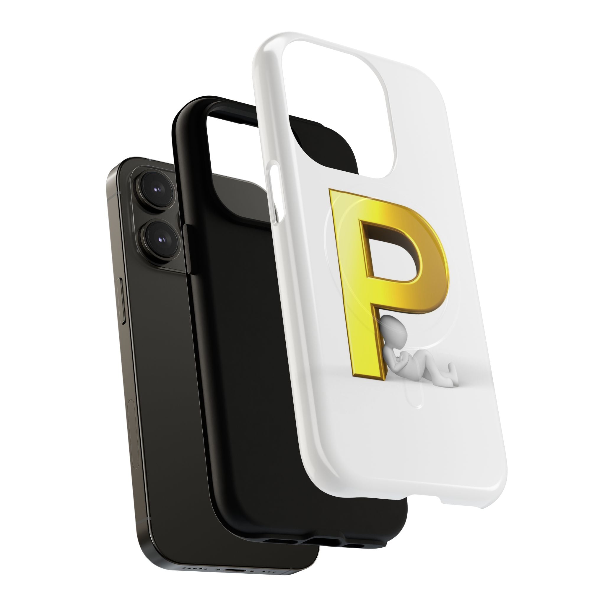 Gold Letter P Monogram Phone Case | Tough Magnetic Case