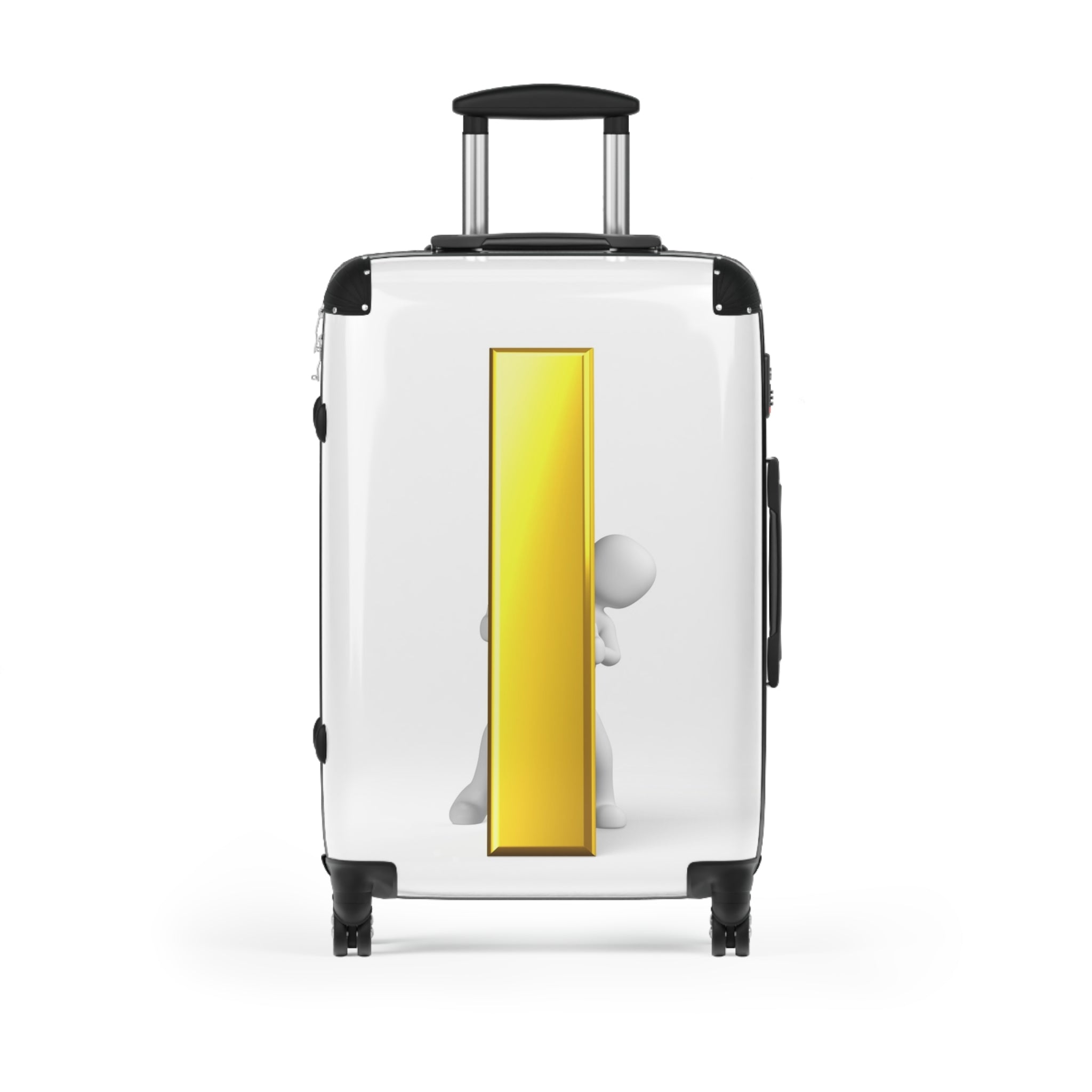 3D Character with Gold Letter i Suitcase | Rolling Luggage