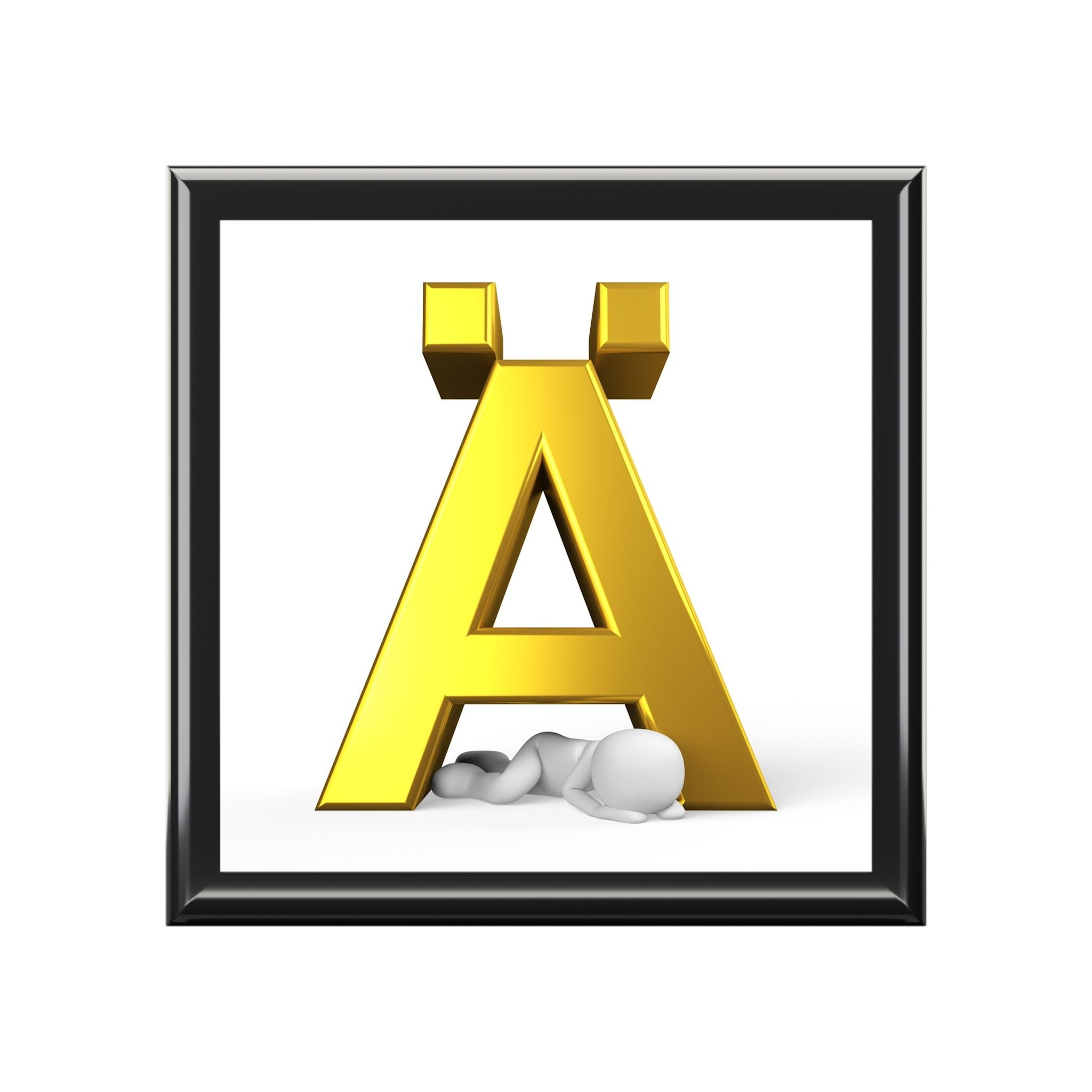 Gold Letter Ä Monogram Jewelry Box | Personalized Initial Keepsake