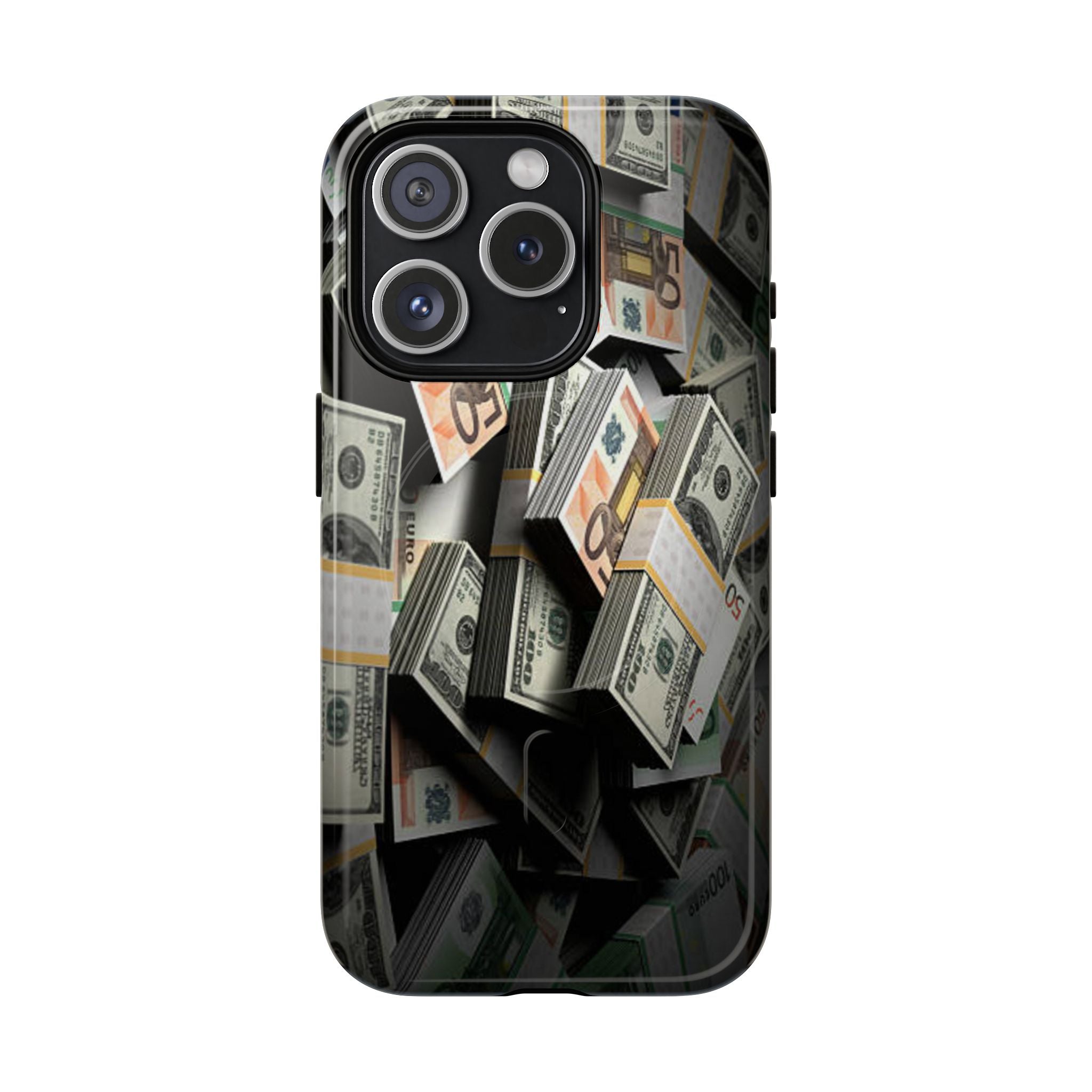Coque de téléphone Argent Empilé | Coque magnétique robuste