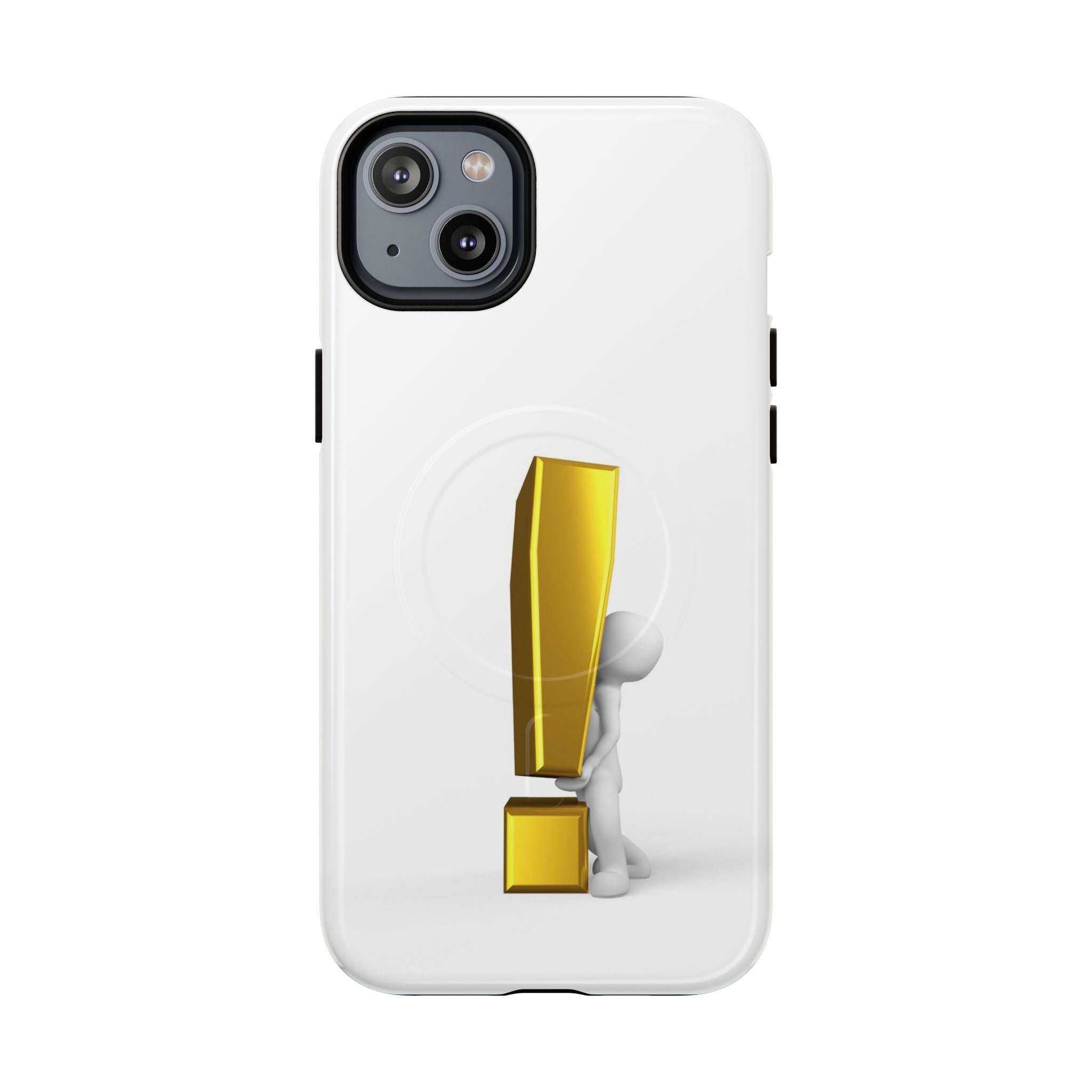 Coque de téléphone aimantée robuste Point d'exclamation doré