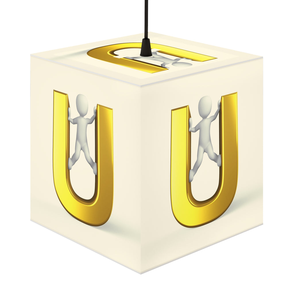 3D Gold Letter U Cube Lamp | Letter U Light Cube
