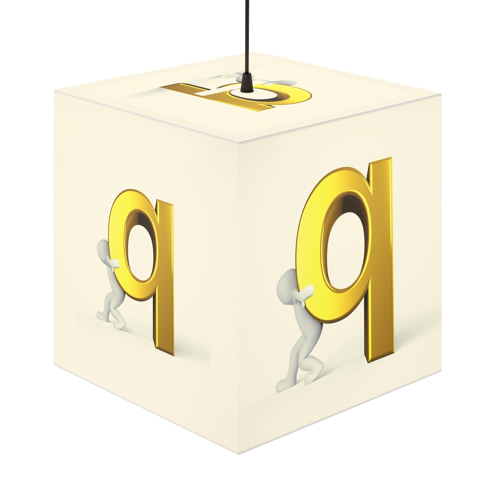3D Gold Letter Q Design Light Cube Lamp | Alphabet Letter Q Night Light