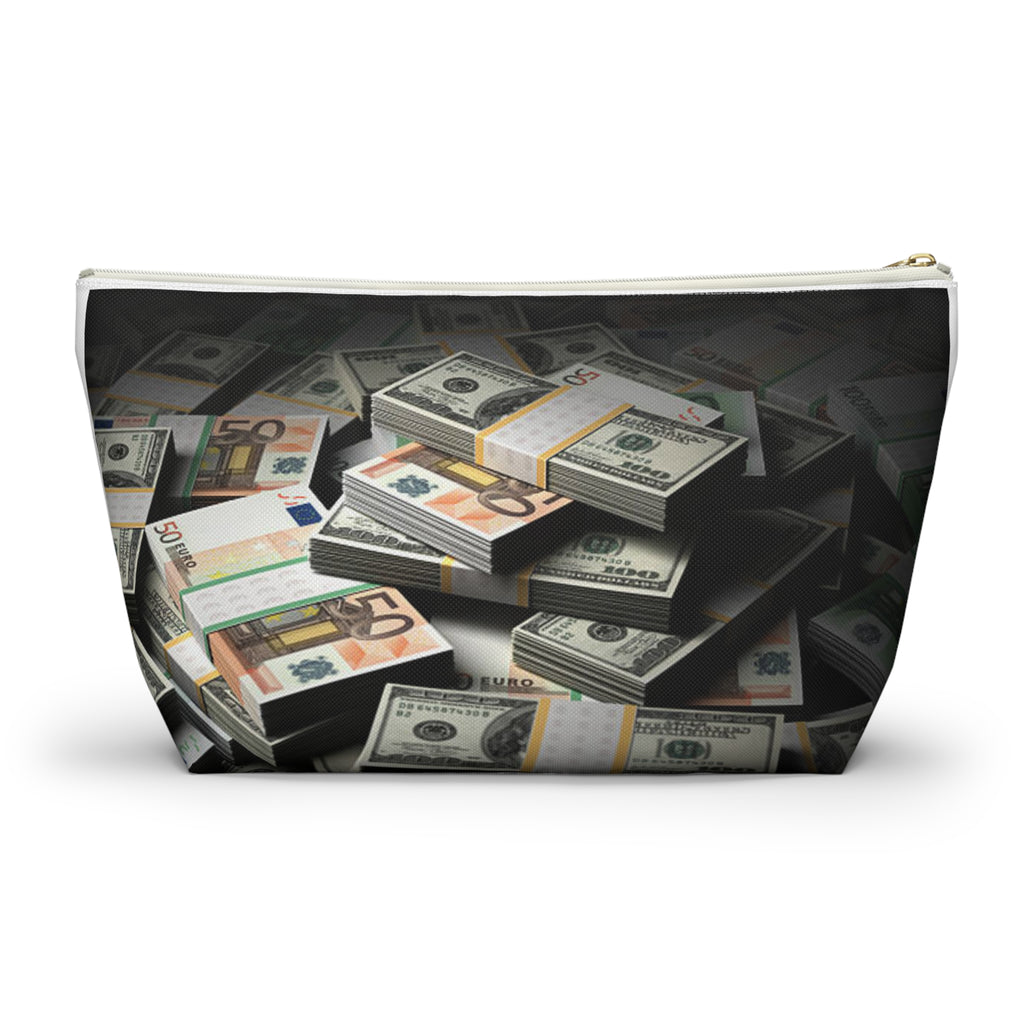 Stacks of Money Accessory Pouch | Cash Print T-Bottom Pouch