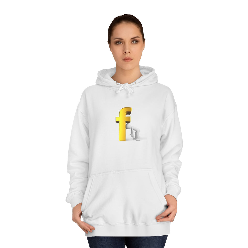 Yellow 3D Letter F Kneeling Figure Hoodie | Typography Graphic