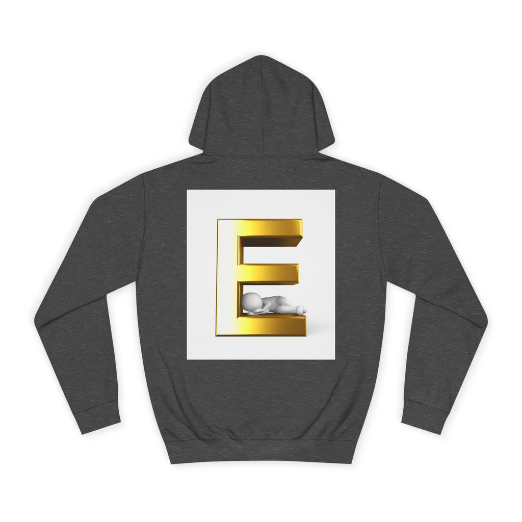 Gold 3D Letter E Hoodie | Monogram Initial Sweatshirt