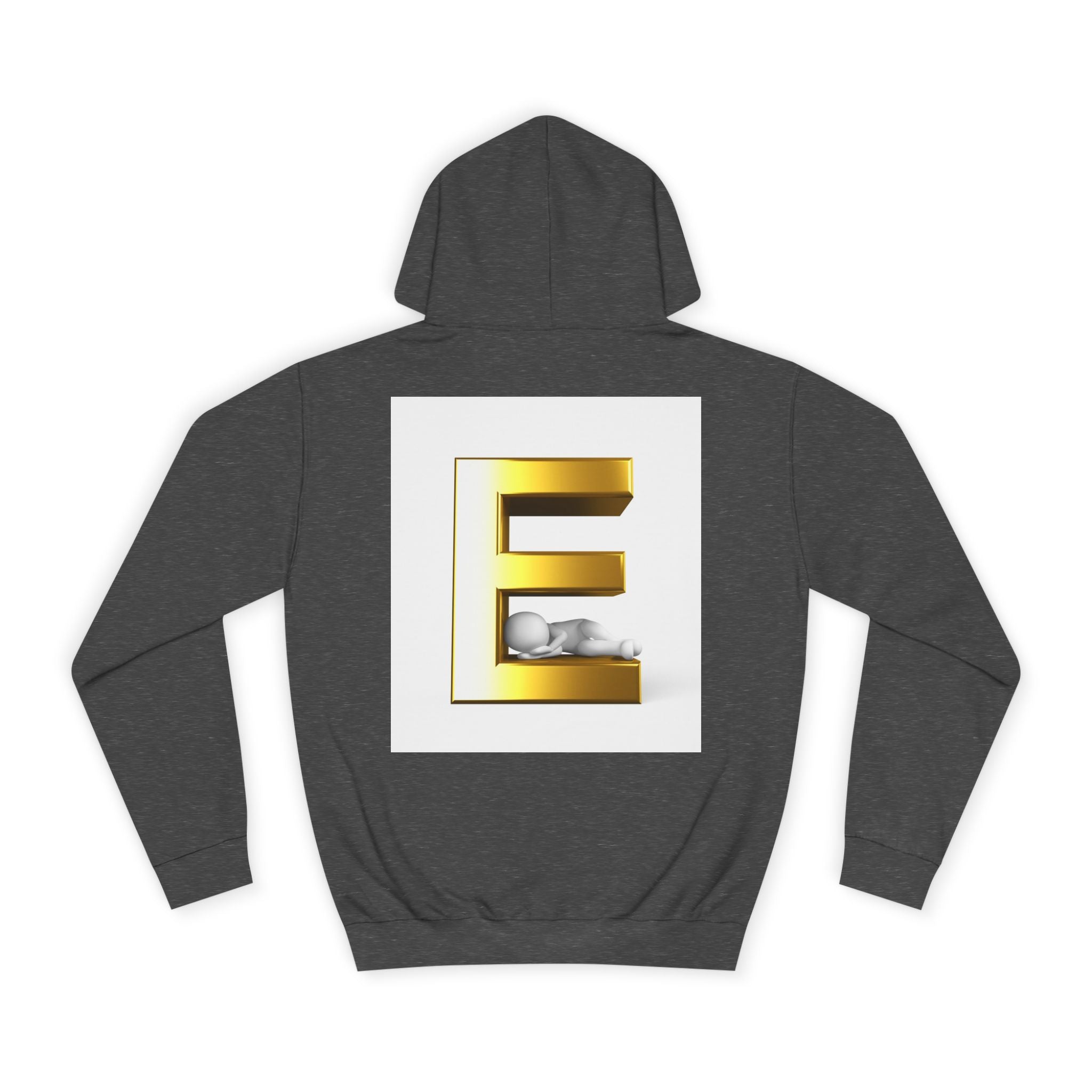 Gold 3D Letter E Hoodie | Monogram Initial Sweatshirt