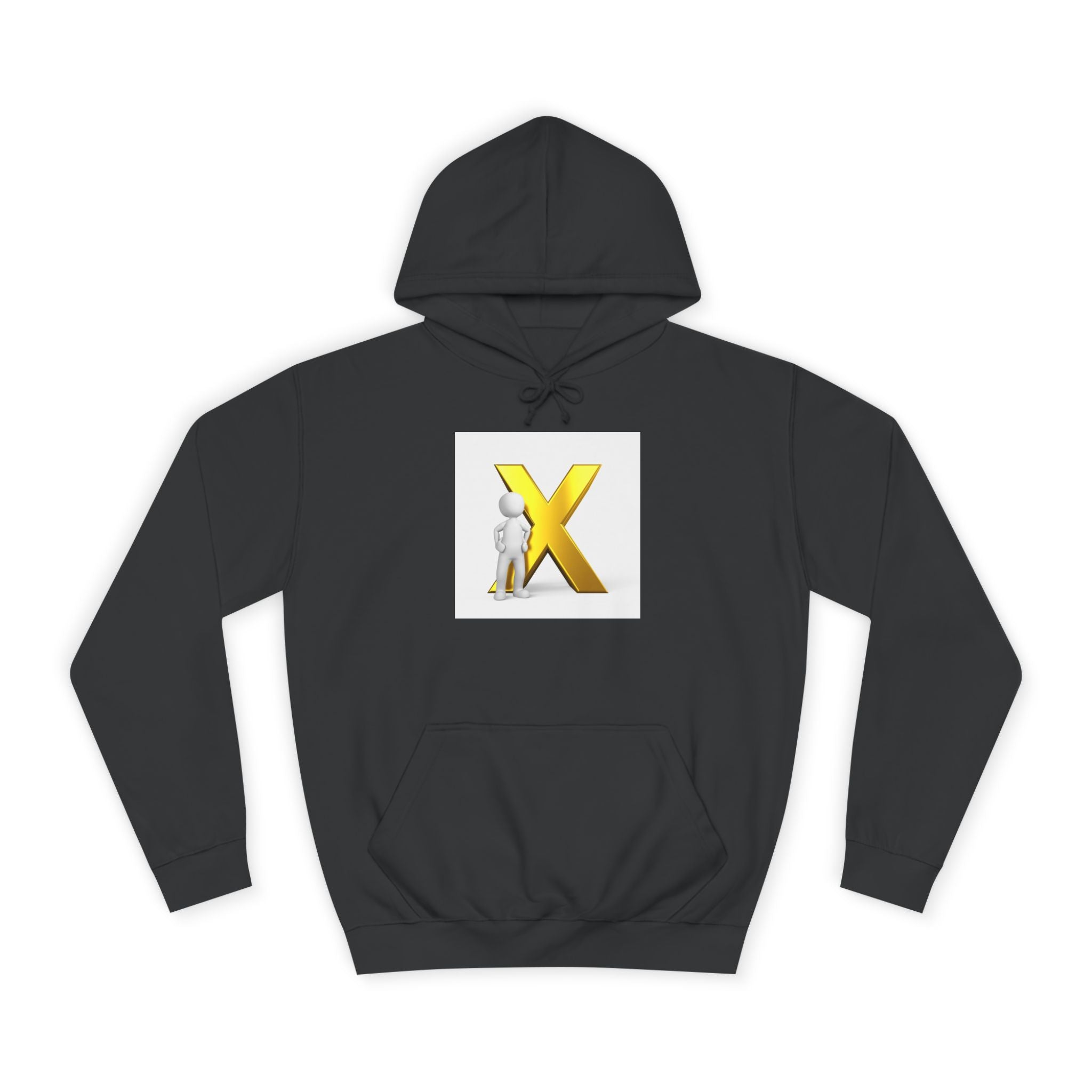 Sweat à capuche graphique lettre X dorée | Sweat à capuche Initial X avec figurine 3D