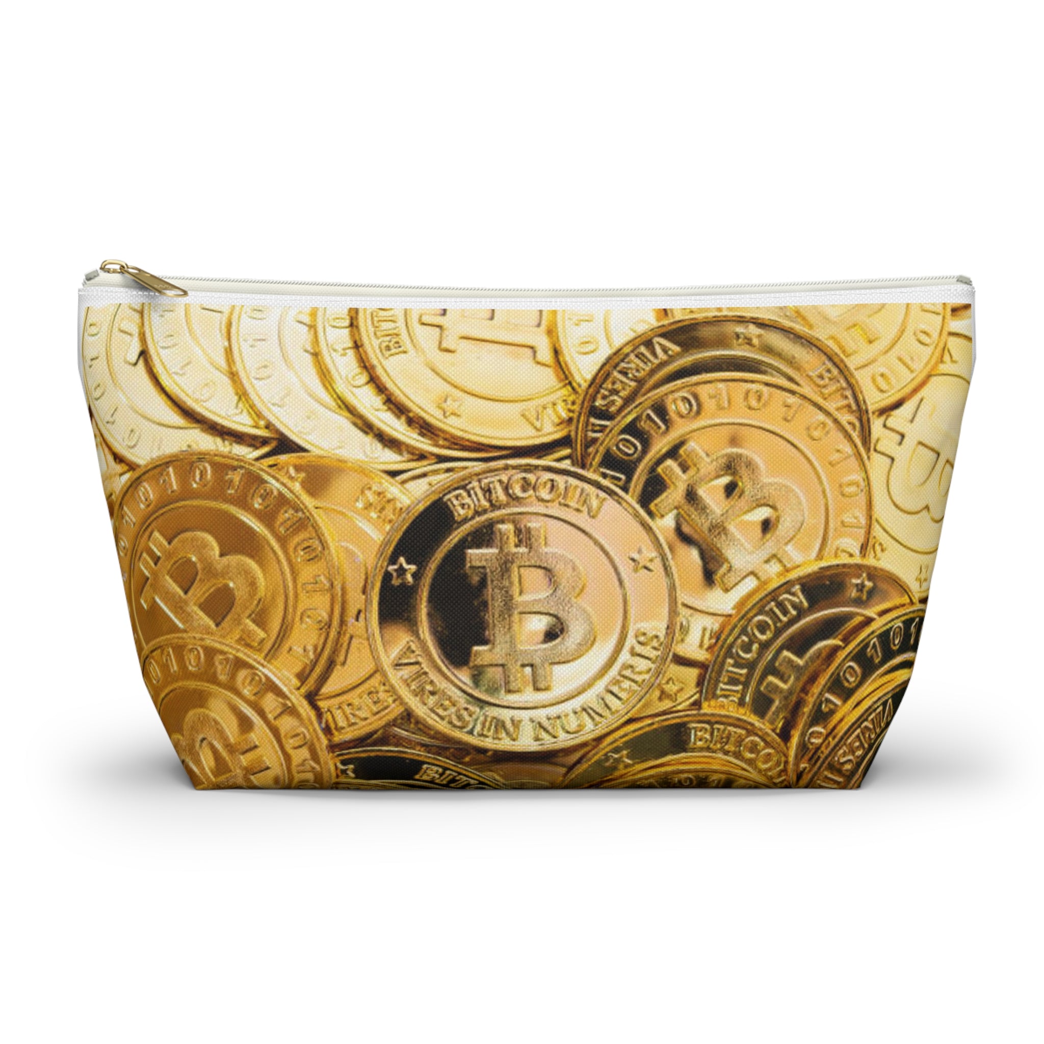 Trousse de Toilette à Fond Plat avec Impression de Pièce Bitcoin