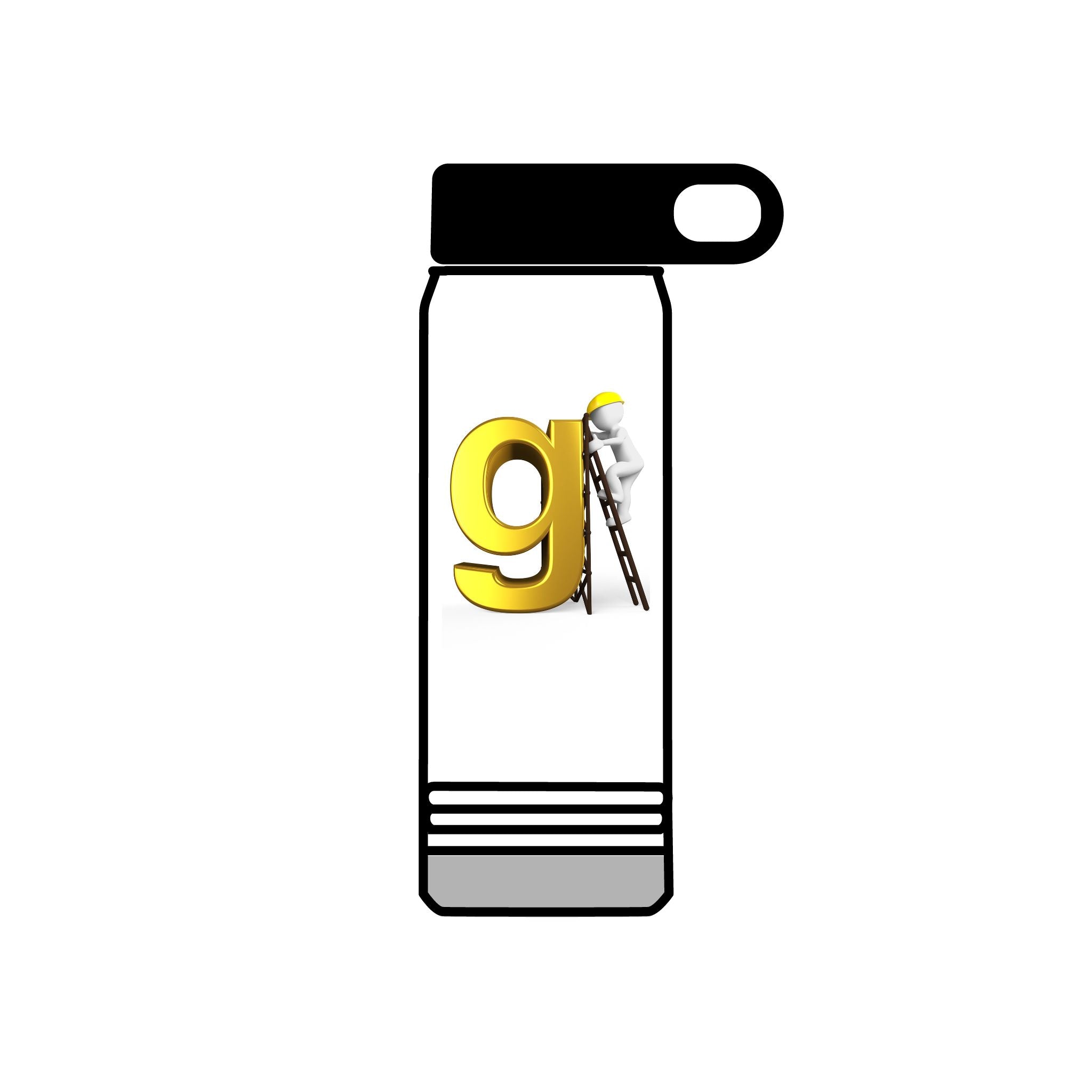 Golden Letter G with Painter Figure Water Bottle | 20oz Stainless Travel Bottle