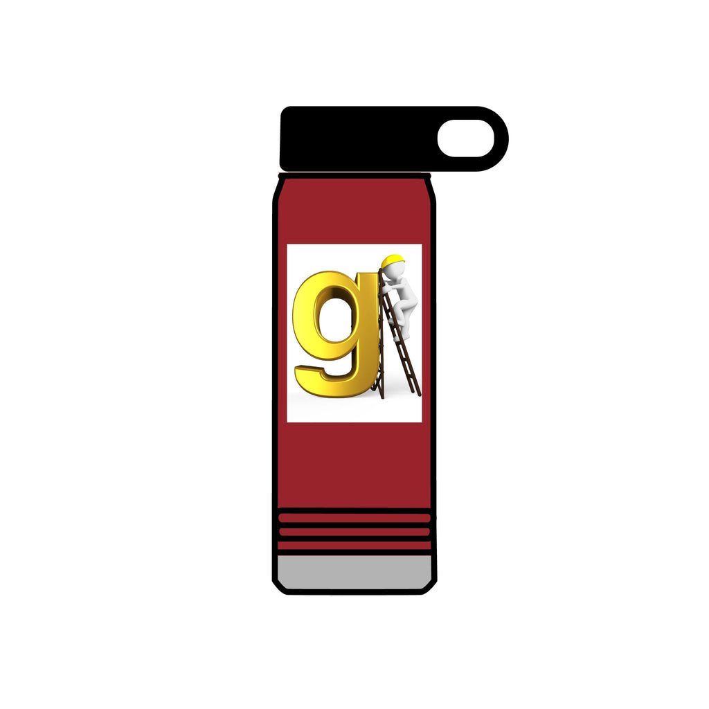 Golden Letter G with Painter Figure Water Bottle | 20oz Stainless Travel Bottle