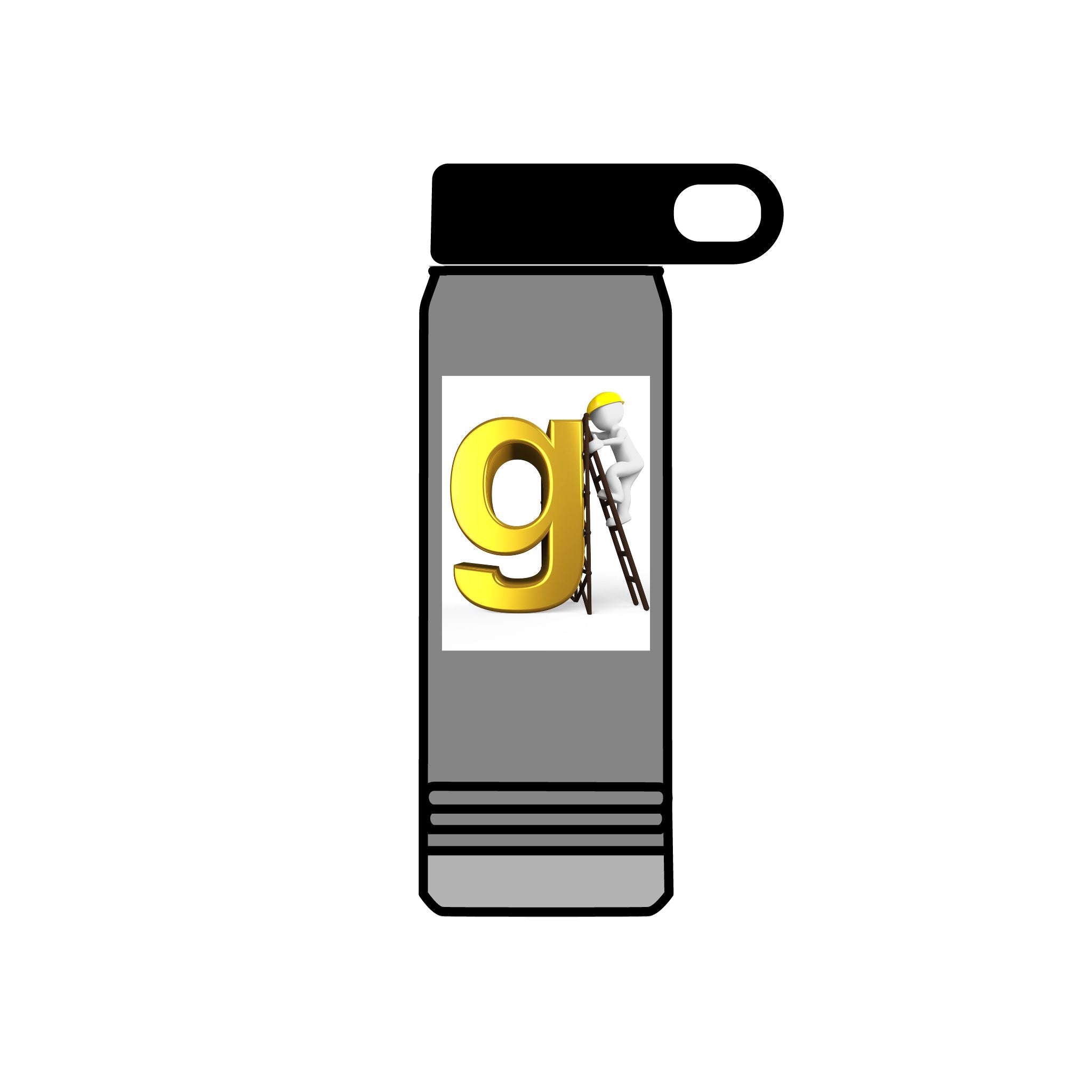 Golden Letter G with Painter Figure Water Bottle | 20oz Stainless Travel Bottle