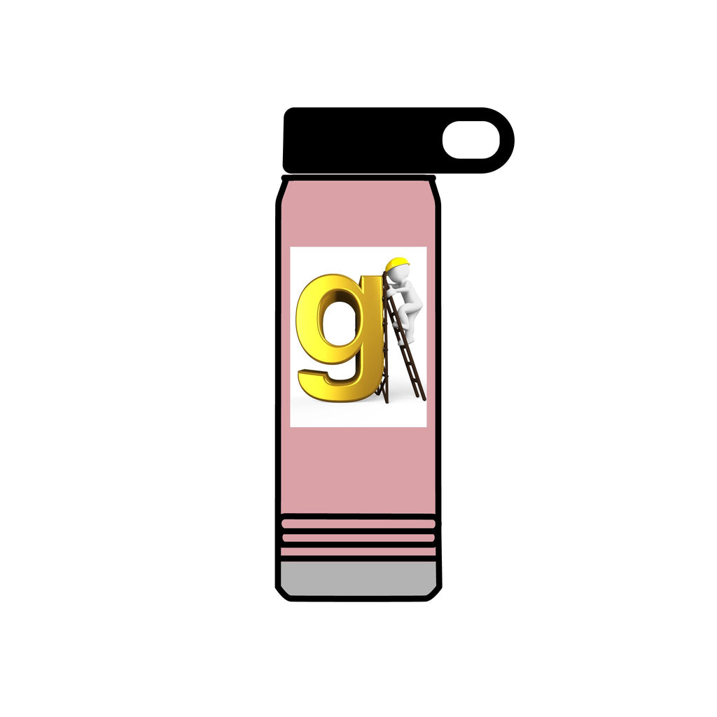 Golden Letter G with Painter Figure Water Bottle | 20oz Stainless Travel Bottle