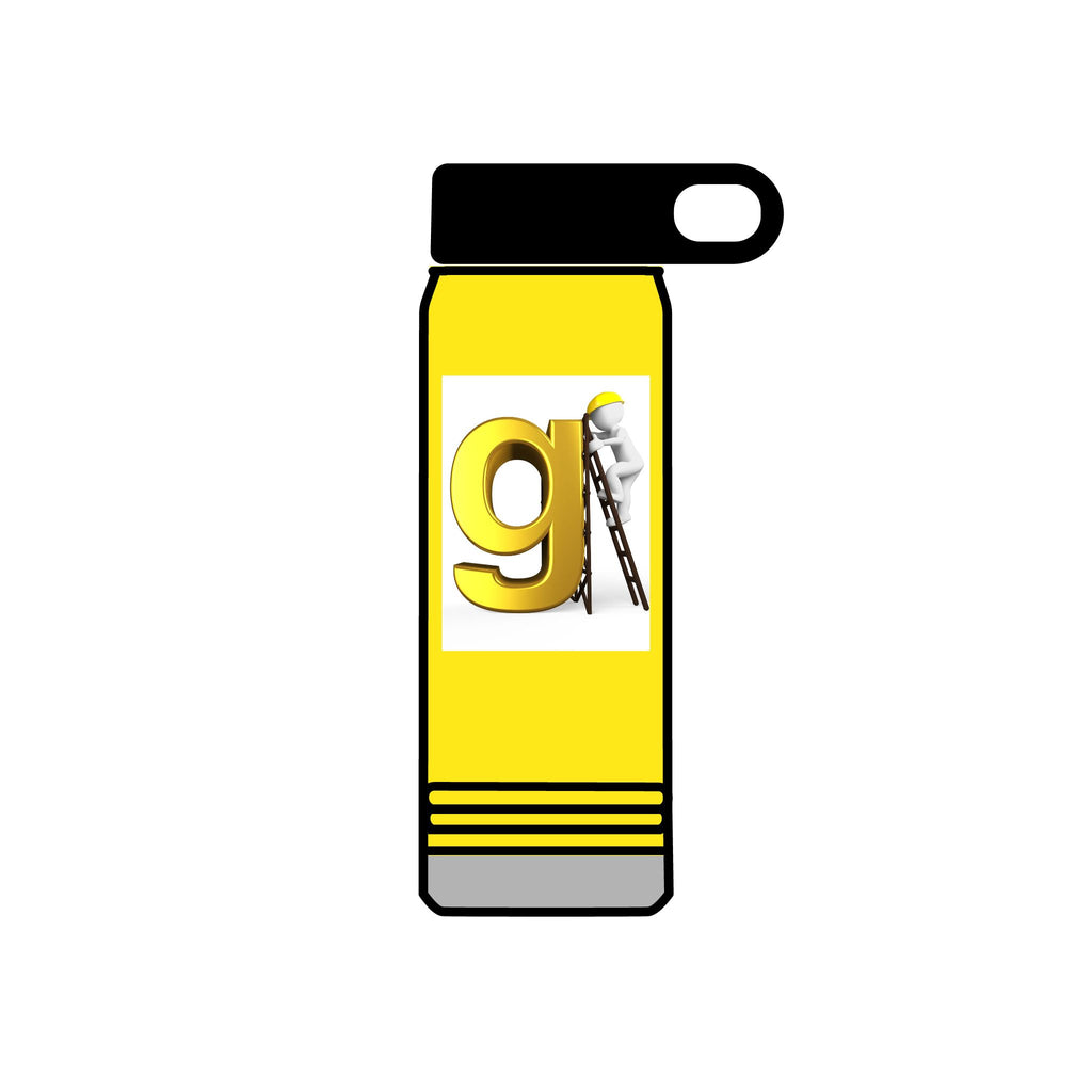 Golden Letter G with Painter Figure Water Bottle | 20oz Stainless Travel Bottle