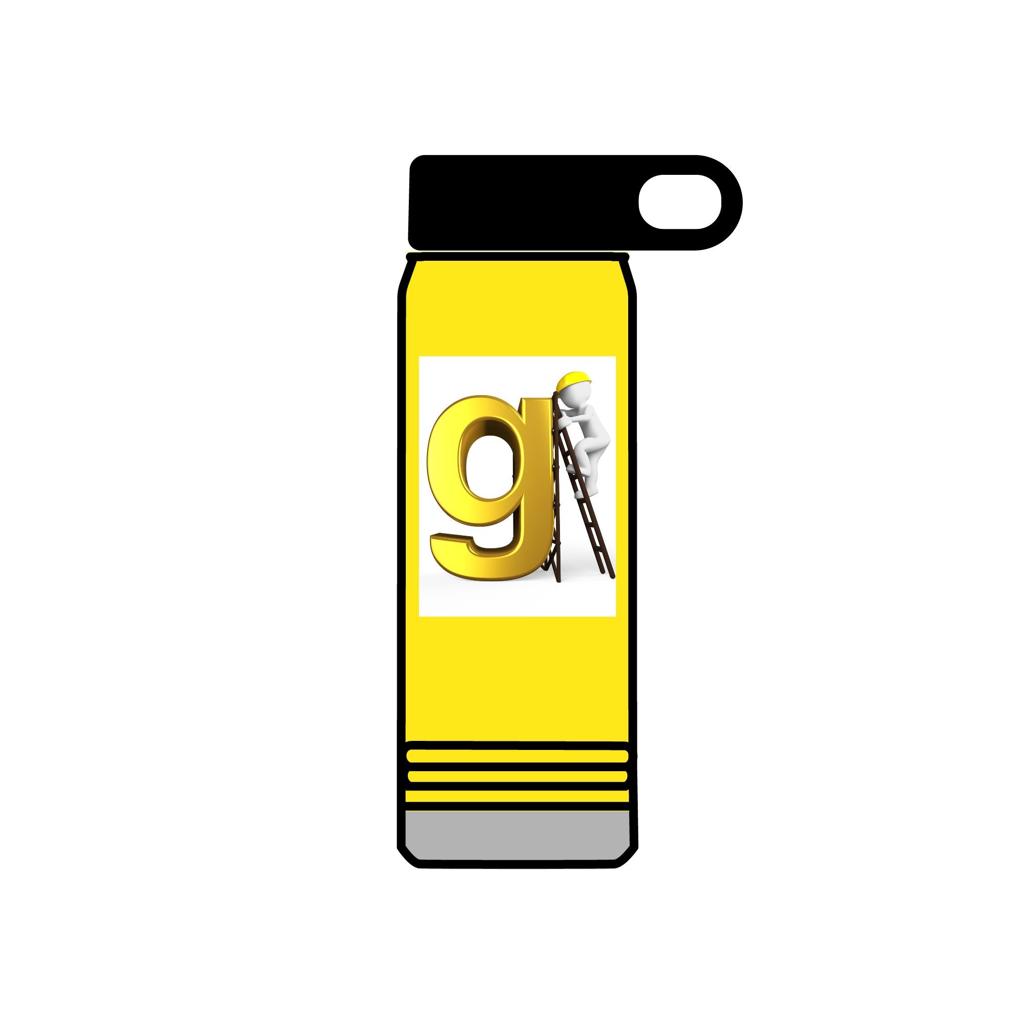 Golden Letter G with Painter Figure Water Bottle | 20oz Stainless Travel Bottle