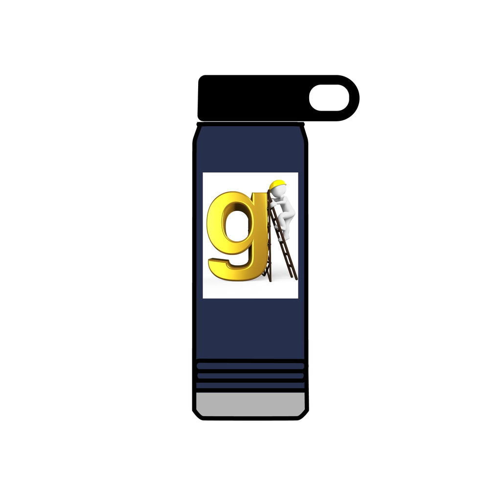 Golden Letter G with Painter Figure Water Bottle | 20oz Stainless Travel Bottle
