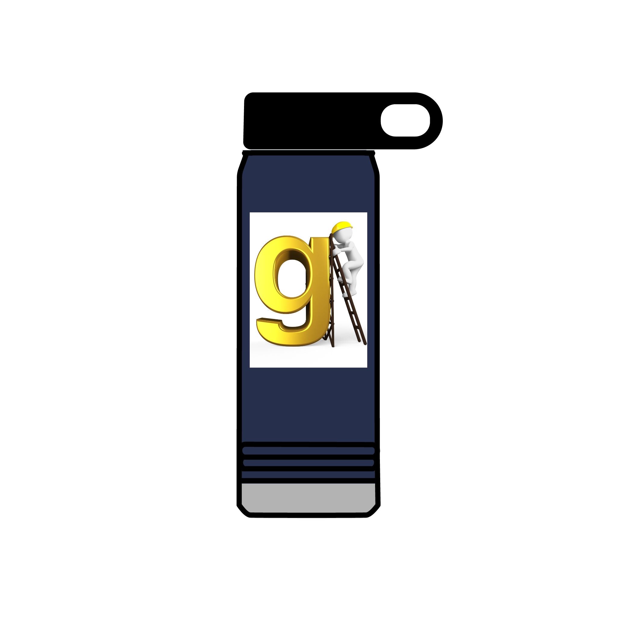 Golden Letter G with Painter Figure Water Bottle | 20oz Stainless Travel Bottle