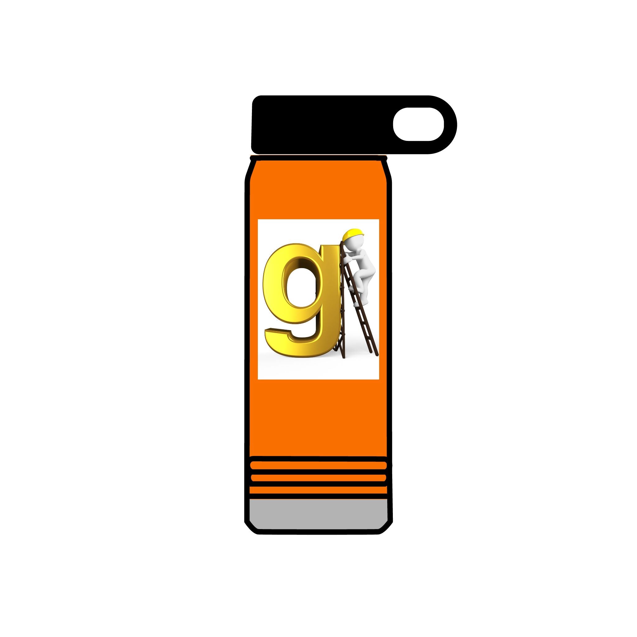 Golden Letter G with Painter Figure Water Bottle | 20oz Stainless Travel Bottle