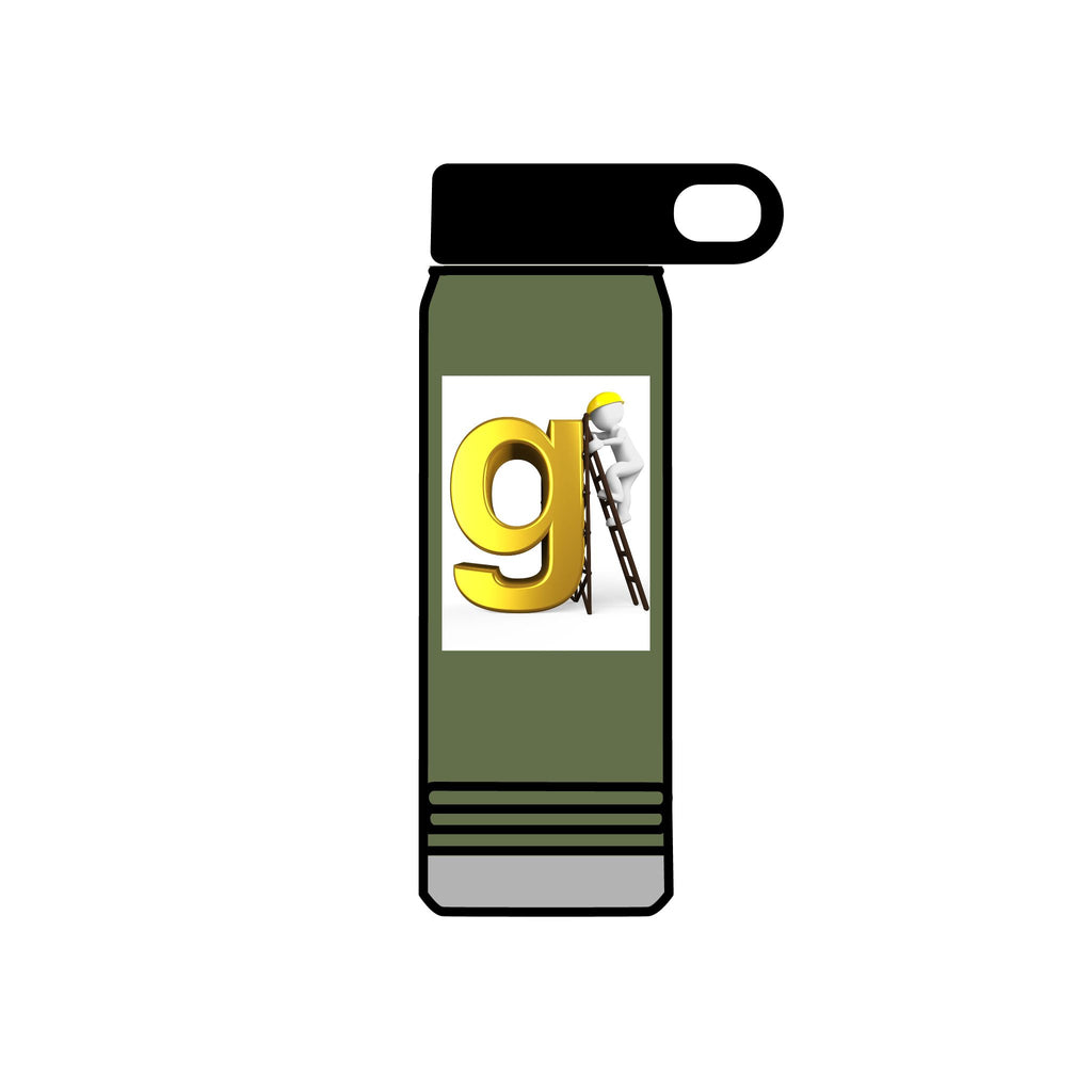 Golden Letter G with Painter Figure Water Bottle | 20oz Stainless Travel Bottle