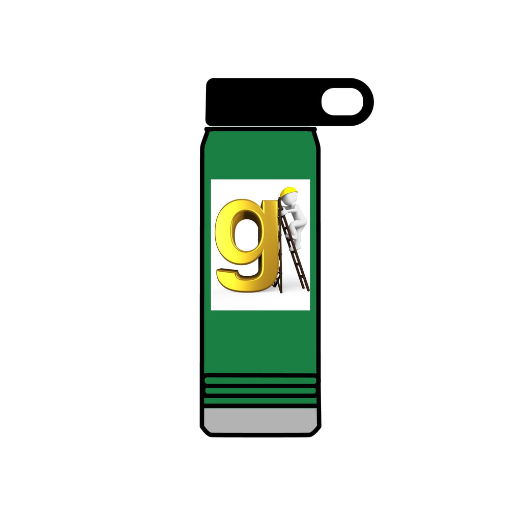 Golden Letter G with Painter Figure Water Bottle | 20oz Stainless Travel Bottle