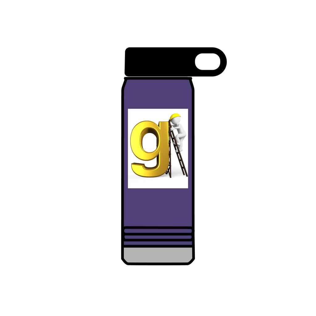 Golden Letter G with Painter Figure Water Bottle | 20oz Stainless Travel Bottle