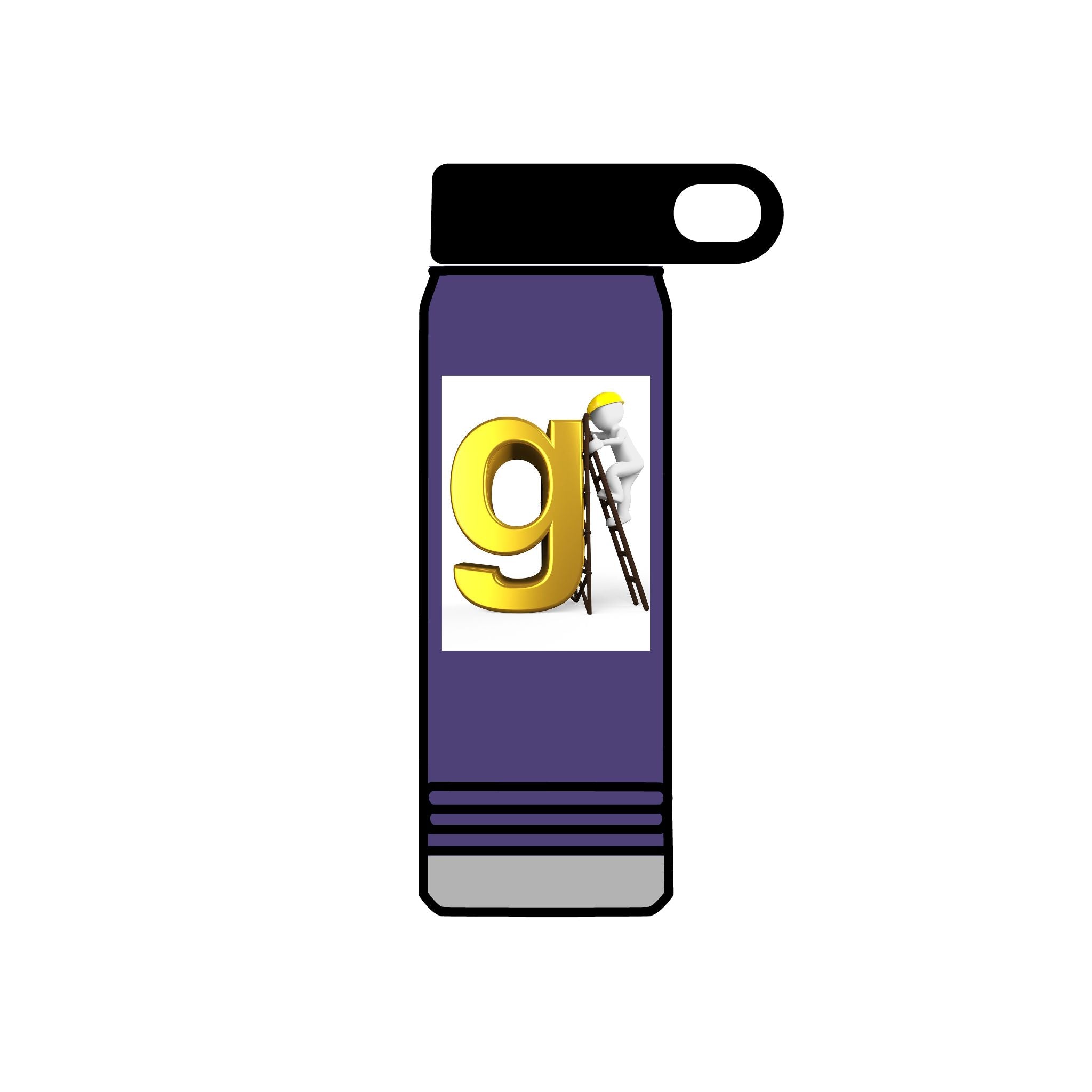 Golden Letter G with Painter Figure Water Bottle | 20oz Stainless Travel Bottle