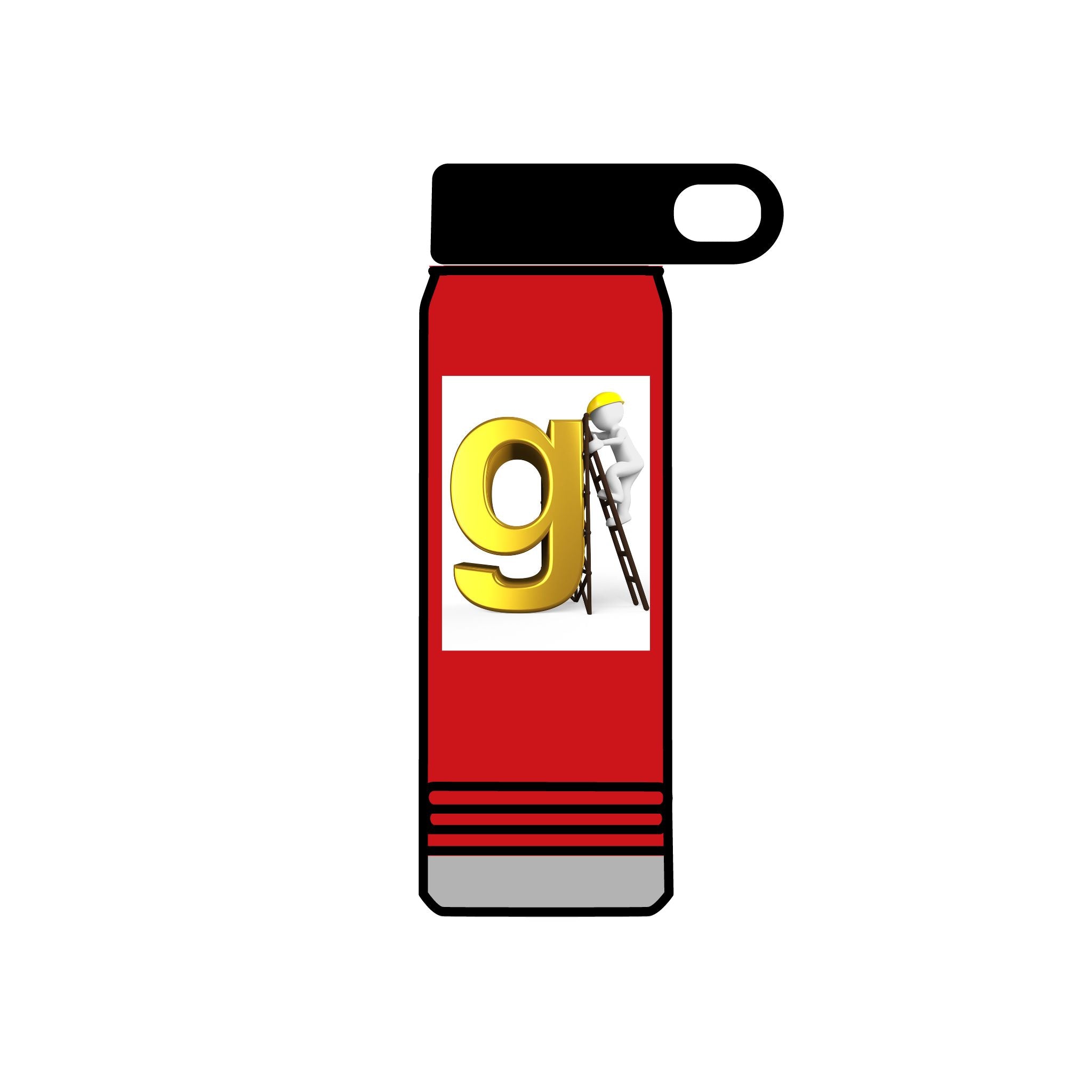 Golden Letter G with Painter Figure Water Bottle | 20oz Stainless Travel Bottle