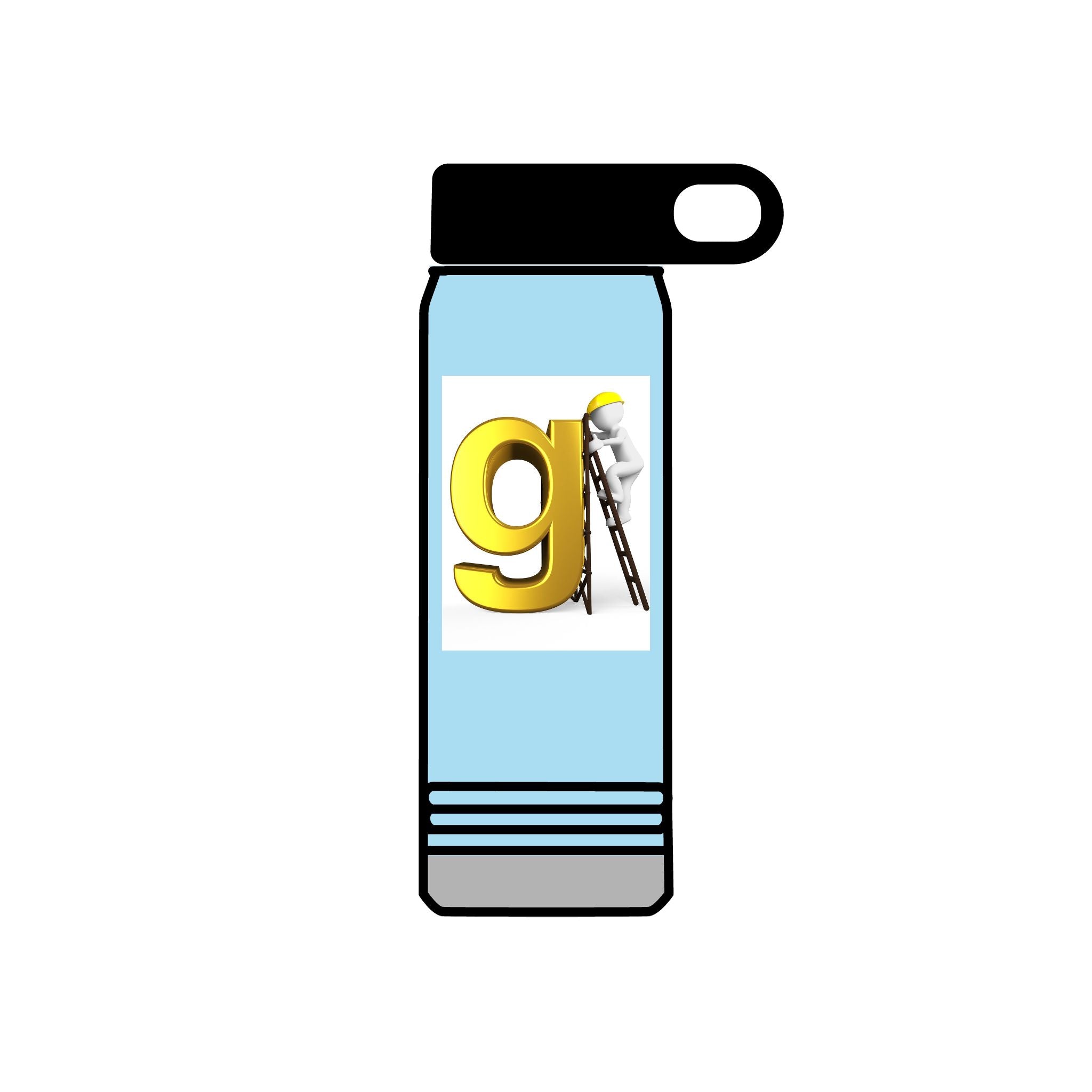 Golden Letter G with Painter Figure Water Bottle | 20oz Stainless Travel Bottle