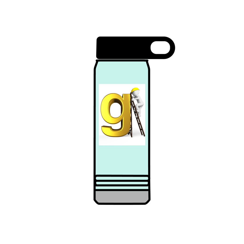 Golden Letter G with Painter Figure Water Bottle | 20oz Stainless Travel Bottle