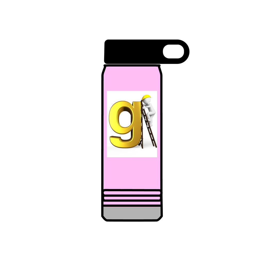 Golden Letter G with Painter Figure Water Bottle | 20oz Stainless Travel Bottle