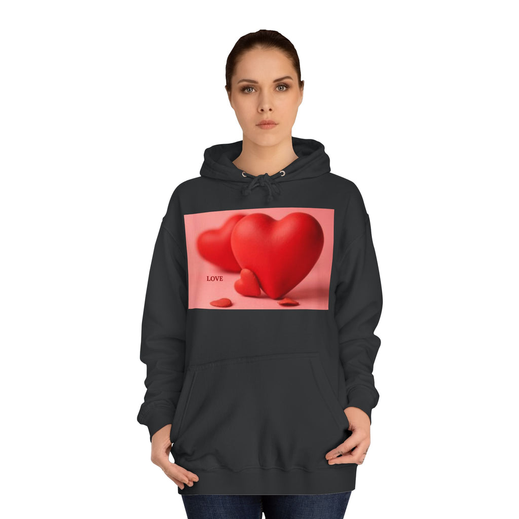 Cute 3D Heart Illustration Hoodie | Love Graphic Pullover