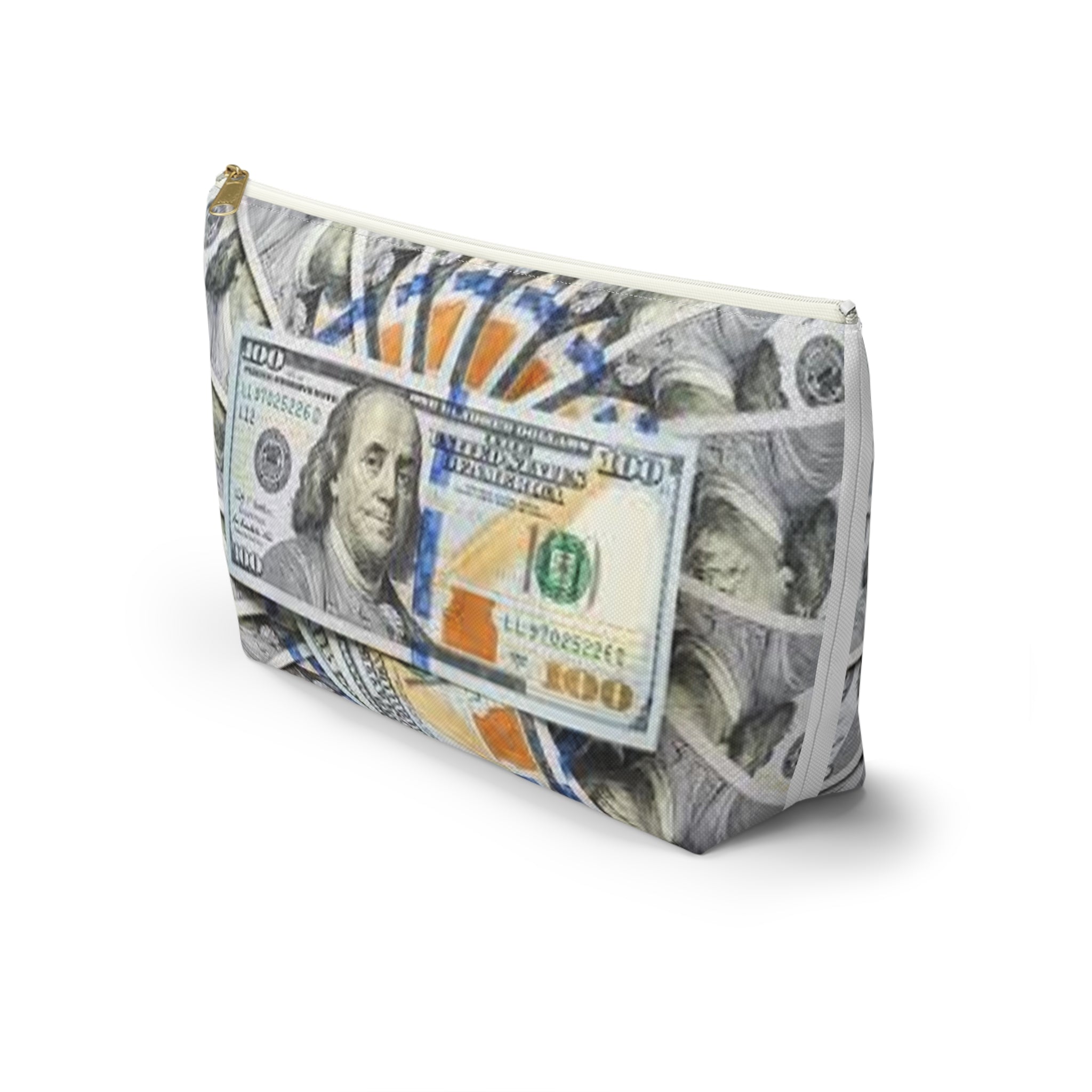 Hundred Dollar Bills Accessory Pouch | Money Print Makeup Bag