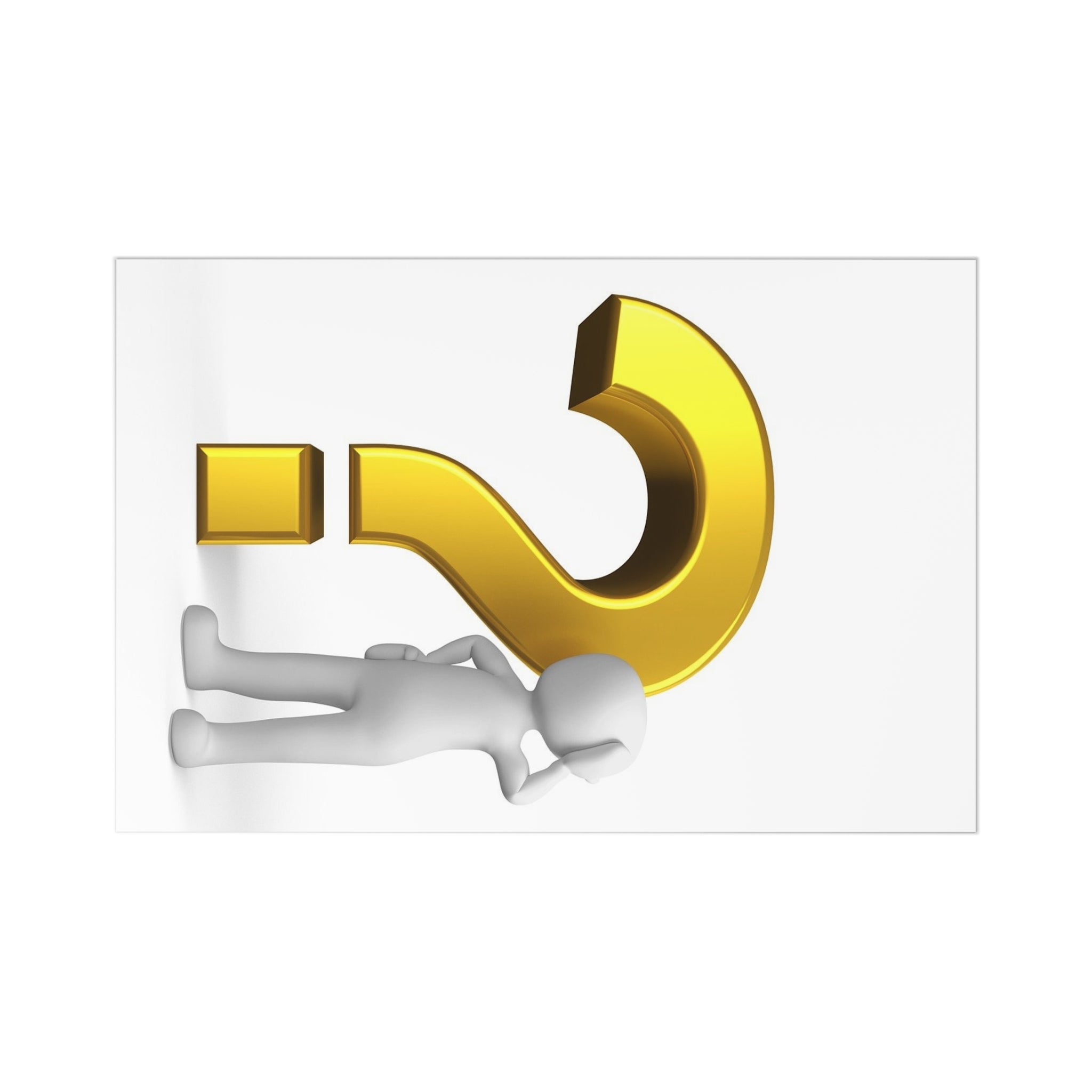 Golden Question Mark Postcards | 7pc inquiry note cards