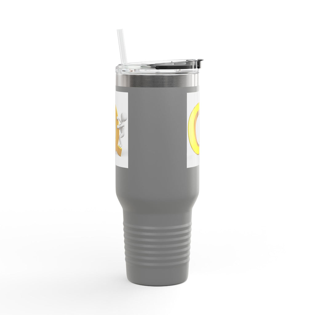 Gold Letter Q Monogram Travel Mug | 40oz Insulated Tumbler