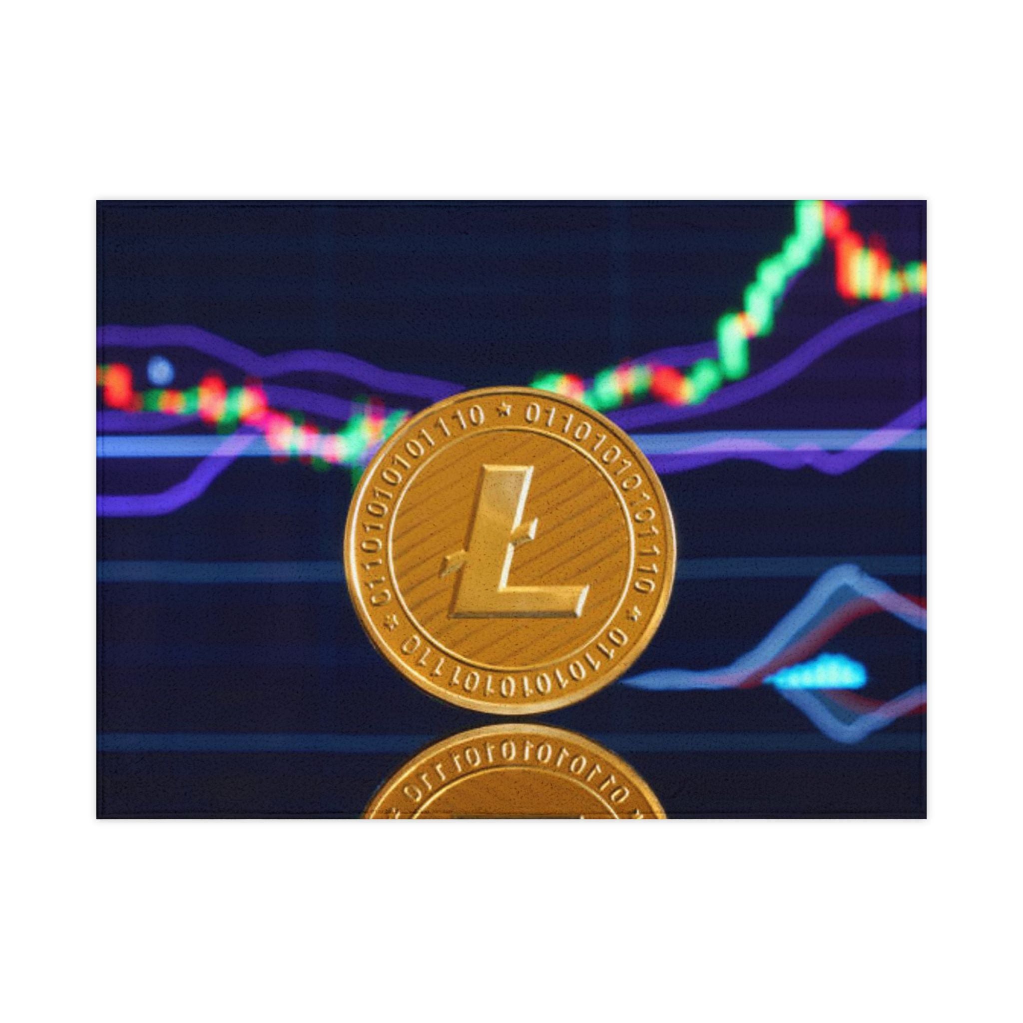 Litecoin Crypto Coin pattern Toddler Blanket | Cryptocurrency chart design