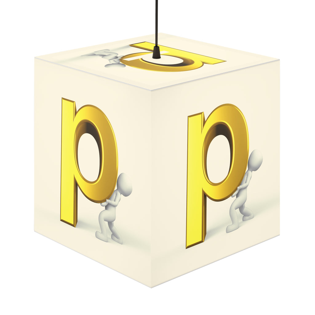 3D Gold Letter P Light Cube Lamp | Room Decor, Hanging Pendant