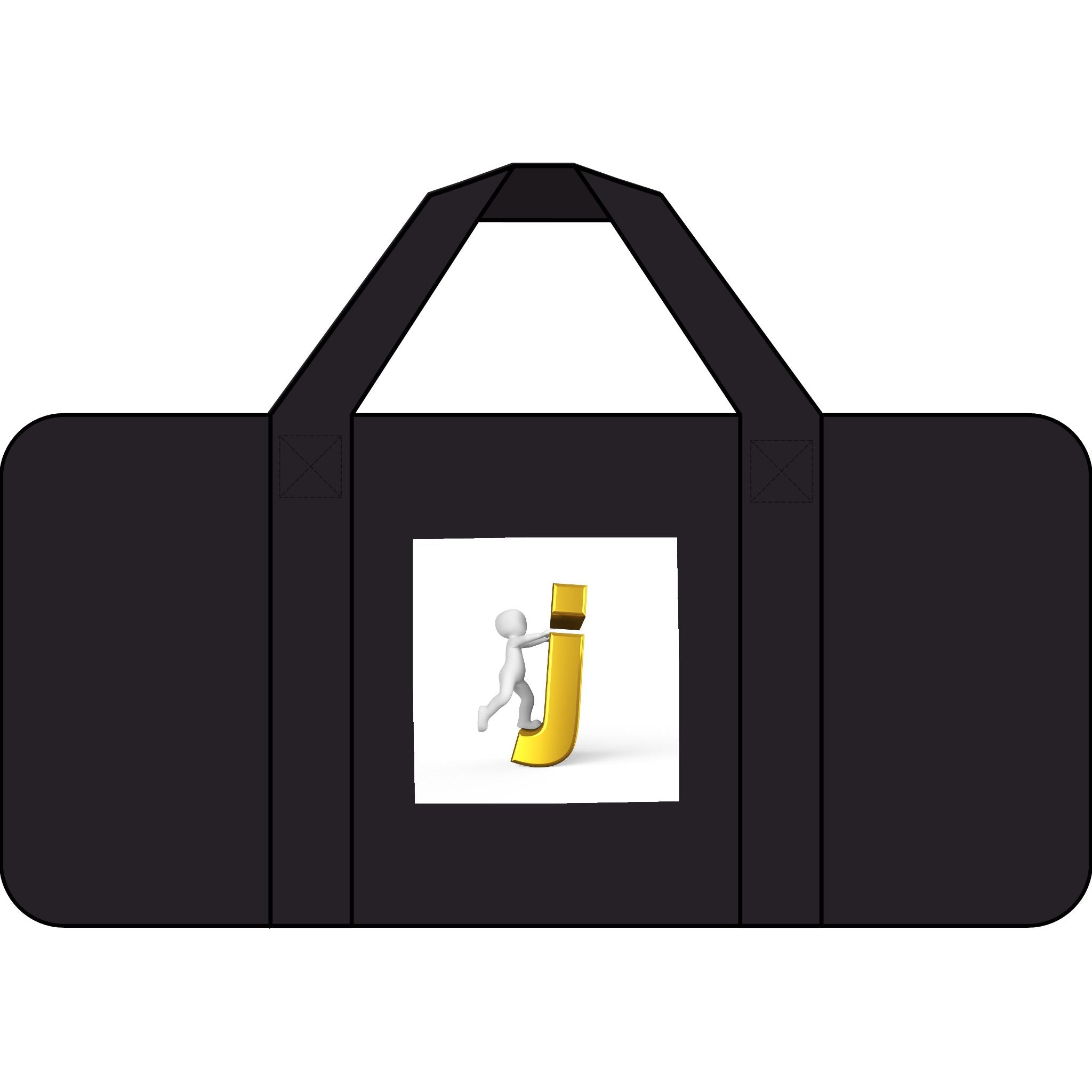 3D Letter J Runner Illustration Tripper Duffel Bag