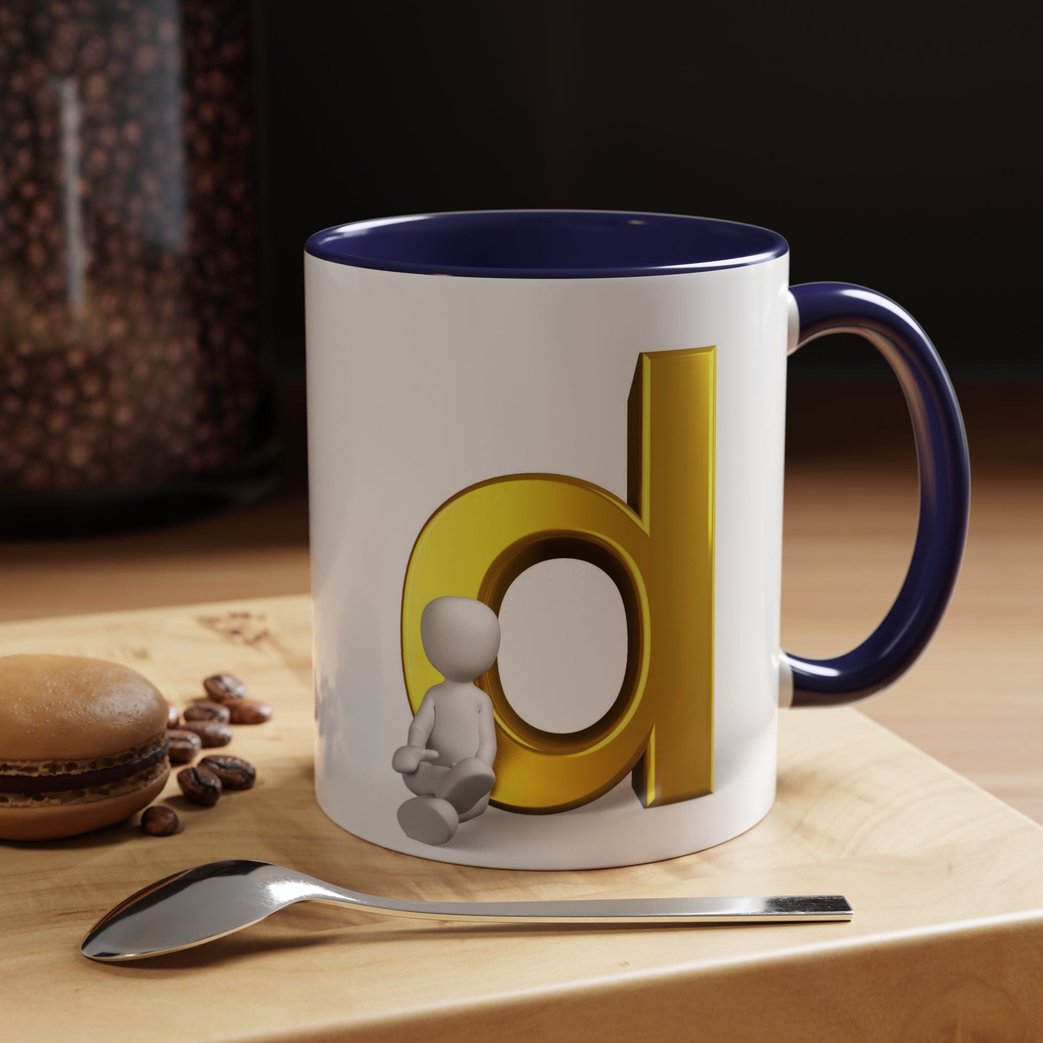 Gold Letter D Mug | Accent Coffee Mug 11oz 15oz