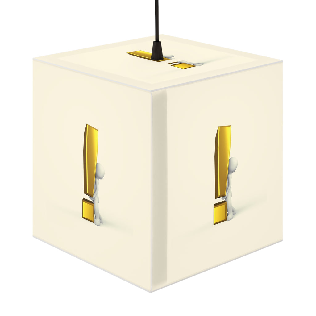 3D Figure with Gold Exclamation Light Cube Lamp | Modern Accent Lighting