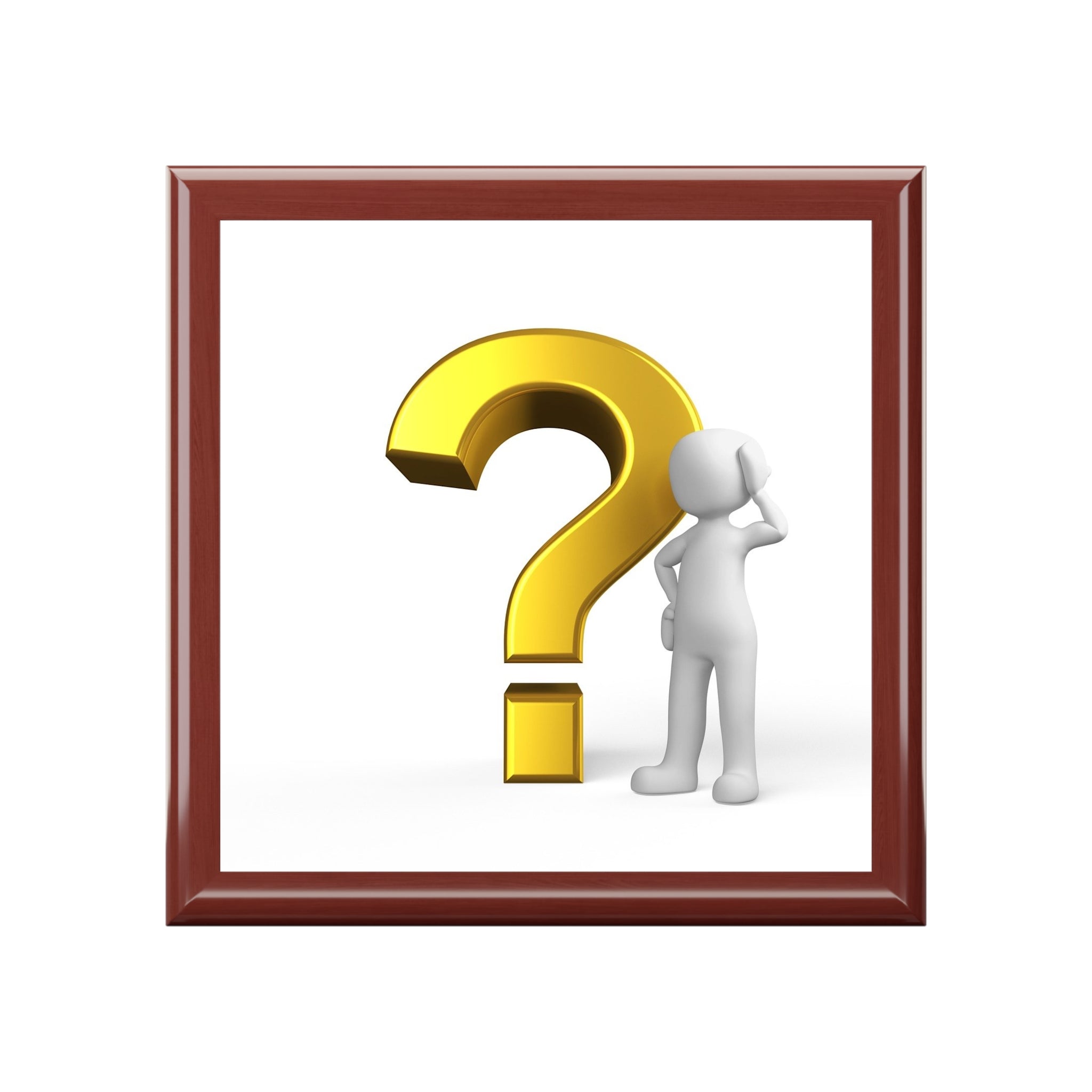 3D Question Mark Figure Jewelry Box | Black Keepsake Trinket Box