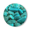 Turquoise Stone Pattern Ceramic Coaster | Round Cork Back