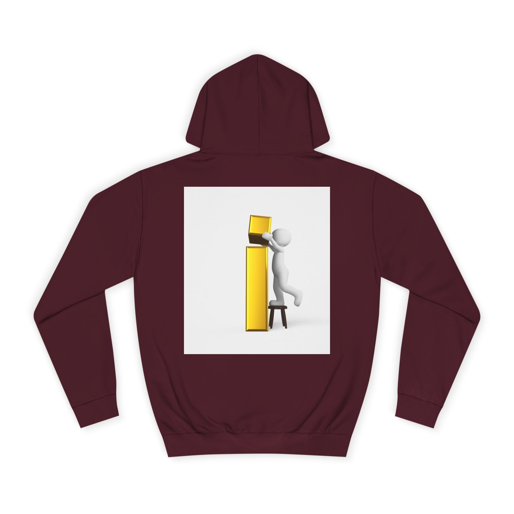 Stick Figure Building Letter i Hoodie | Minimal Illustration