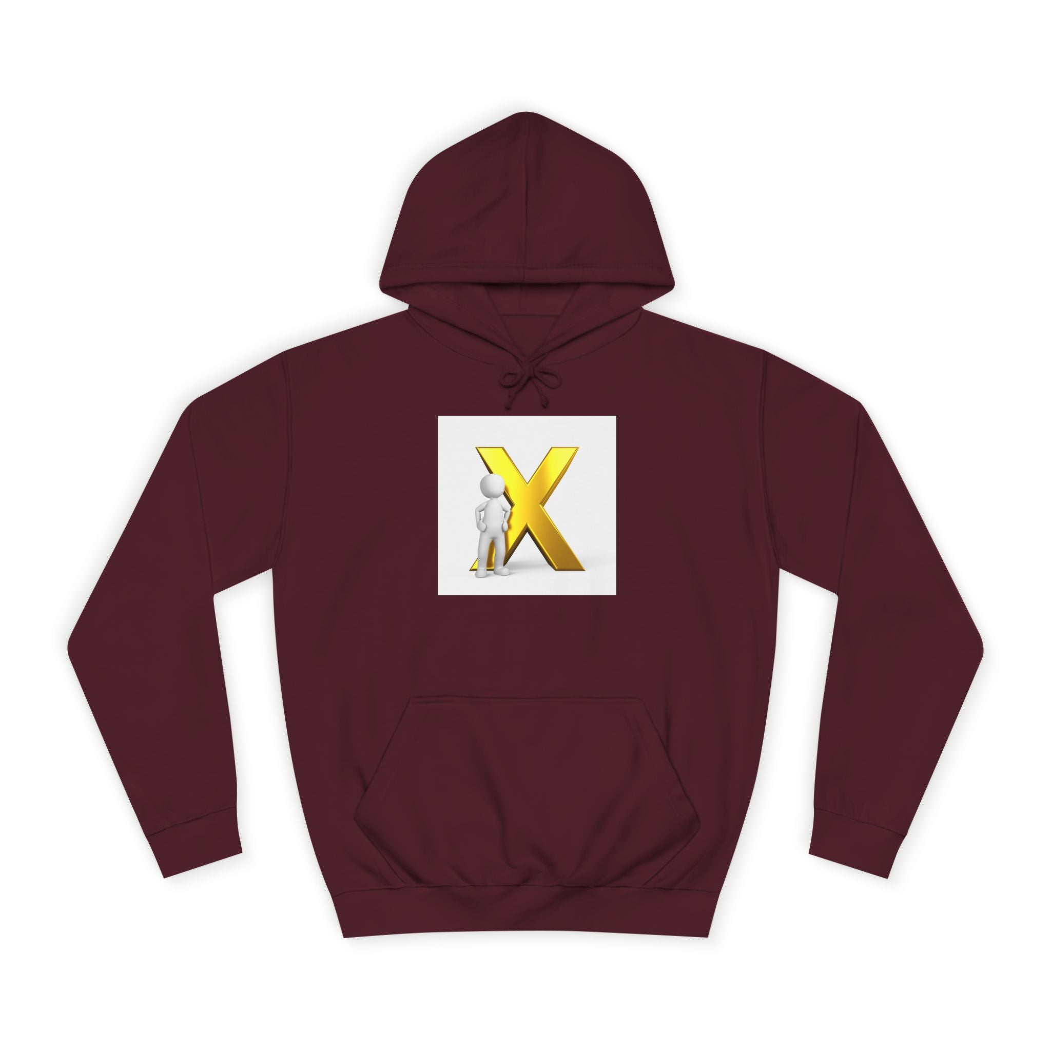 Sweat à capuche graphique lettre X dorée | Sweat à capuche Initial X avec figurine 3D