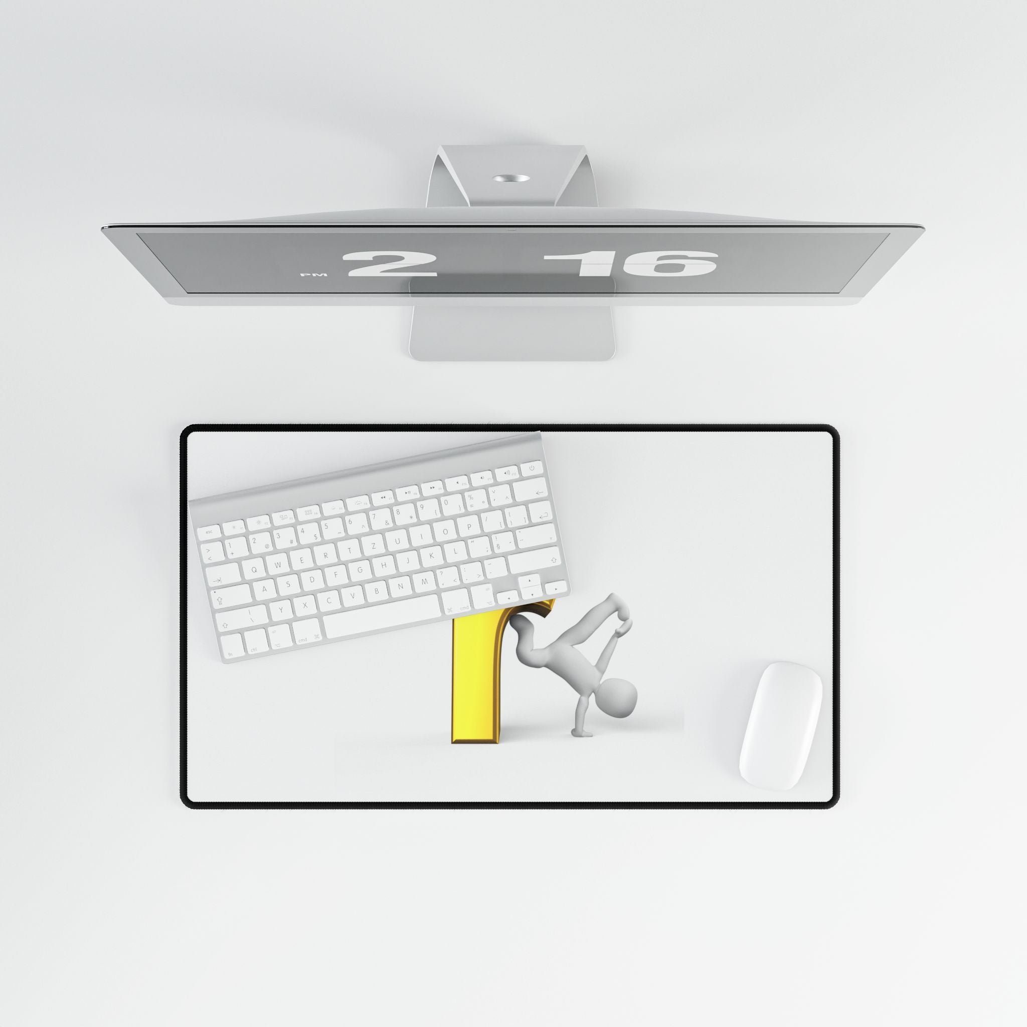 Gold Letter 'r' Breakdance Logo Desk Mat | Typography Mousepad
