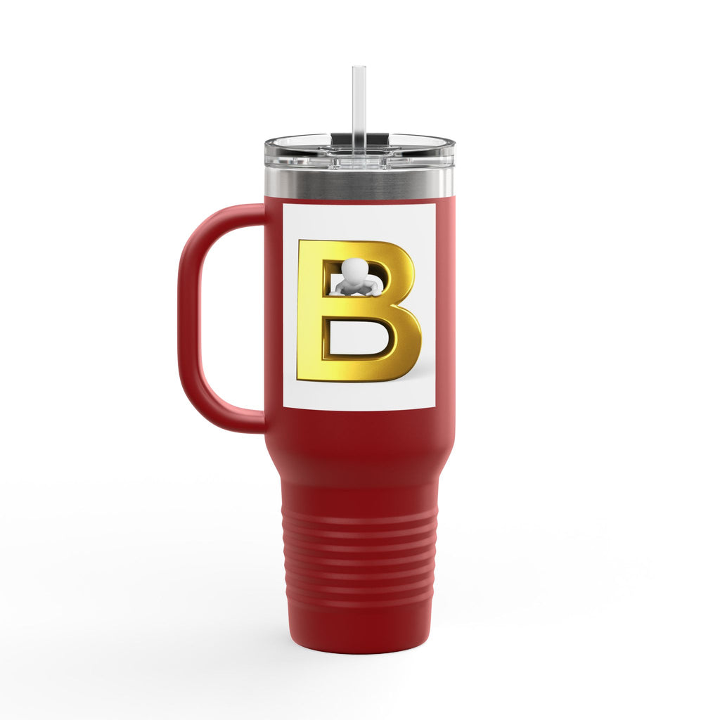 Gold 3D Letter B Insulated Travel Mug | 40oz