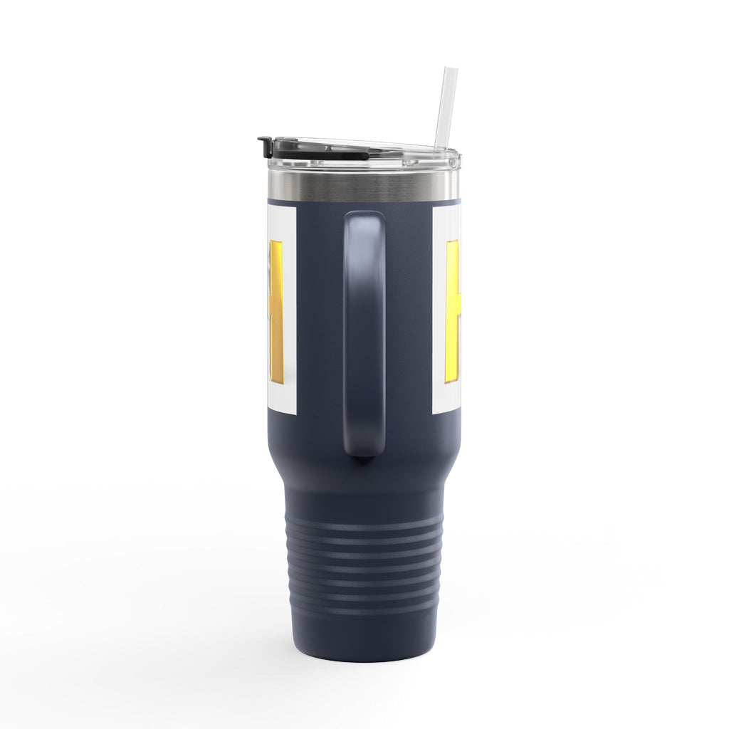 3D Yellow Letter H Monogram Travel Mug | 40oz Insulated Tumbler
