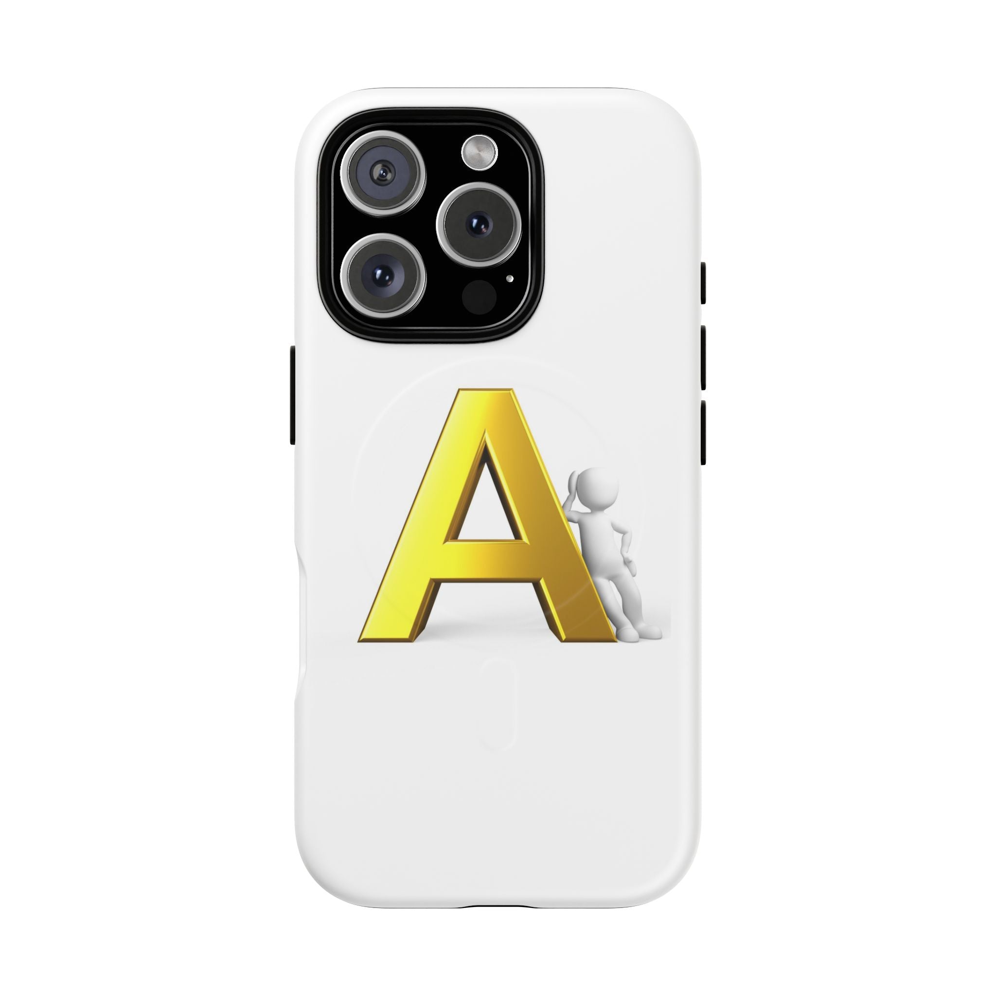 Coque de Téléphone Lettre A Dorée | Coque Magnétique Robuste, Monogramme Initial