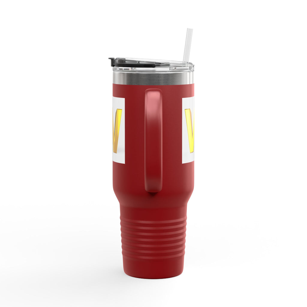 Gold 3D Letter W insulated travel mug 40oz | Monogram Initial Tumbler
