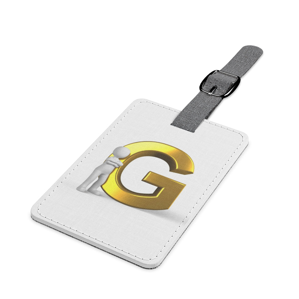 Gold Letter G Monogram Luggage Tag | Saffiano Polyester Rectangle